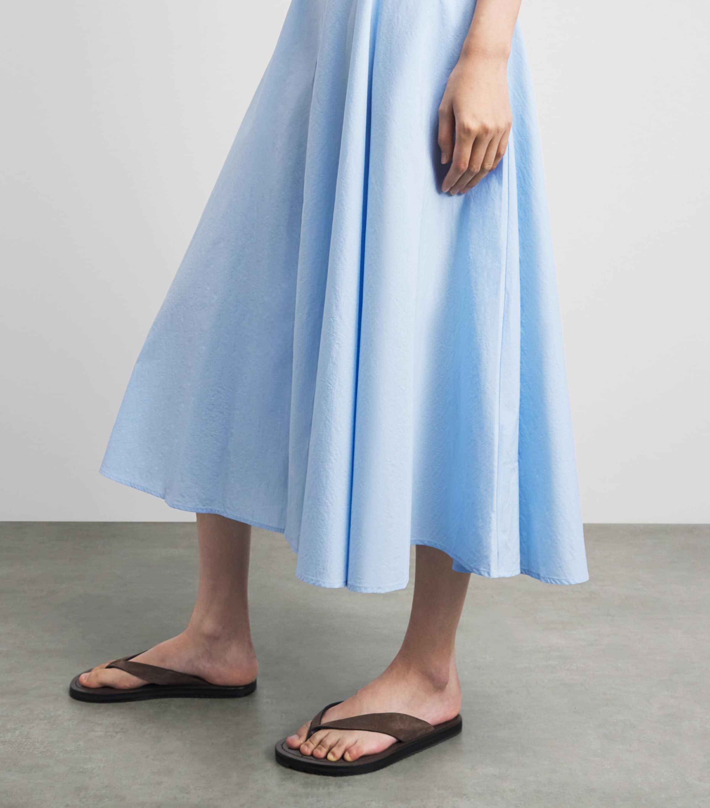 Polo Ralph Lauren Womens Cotton Panelled Midi Dress Southport Blue Image 5