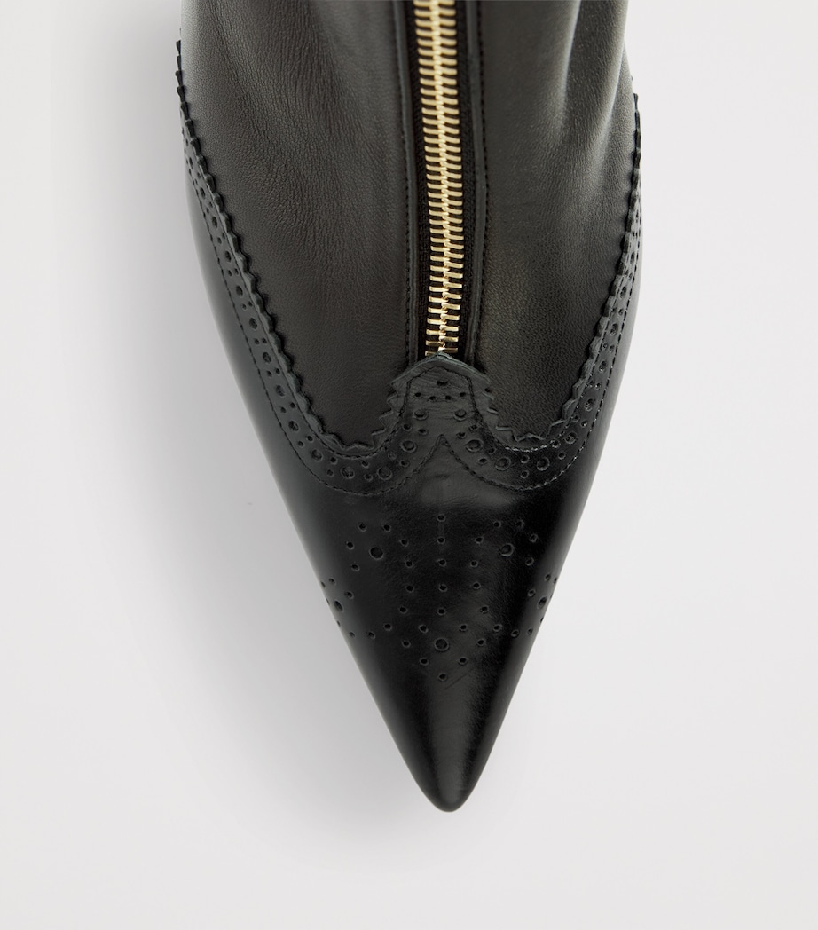 Thom Browne Leather Wingtip Ankle Boots 90 Black Image 6