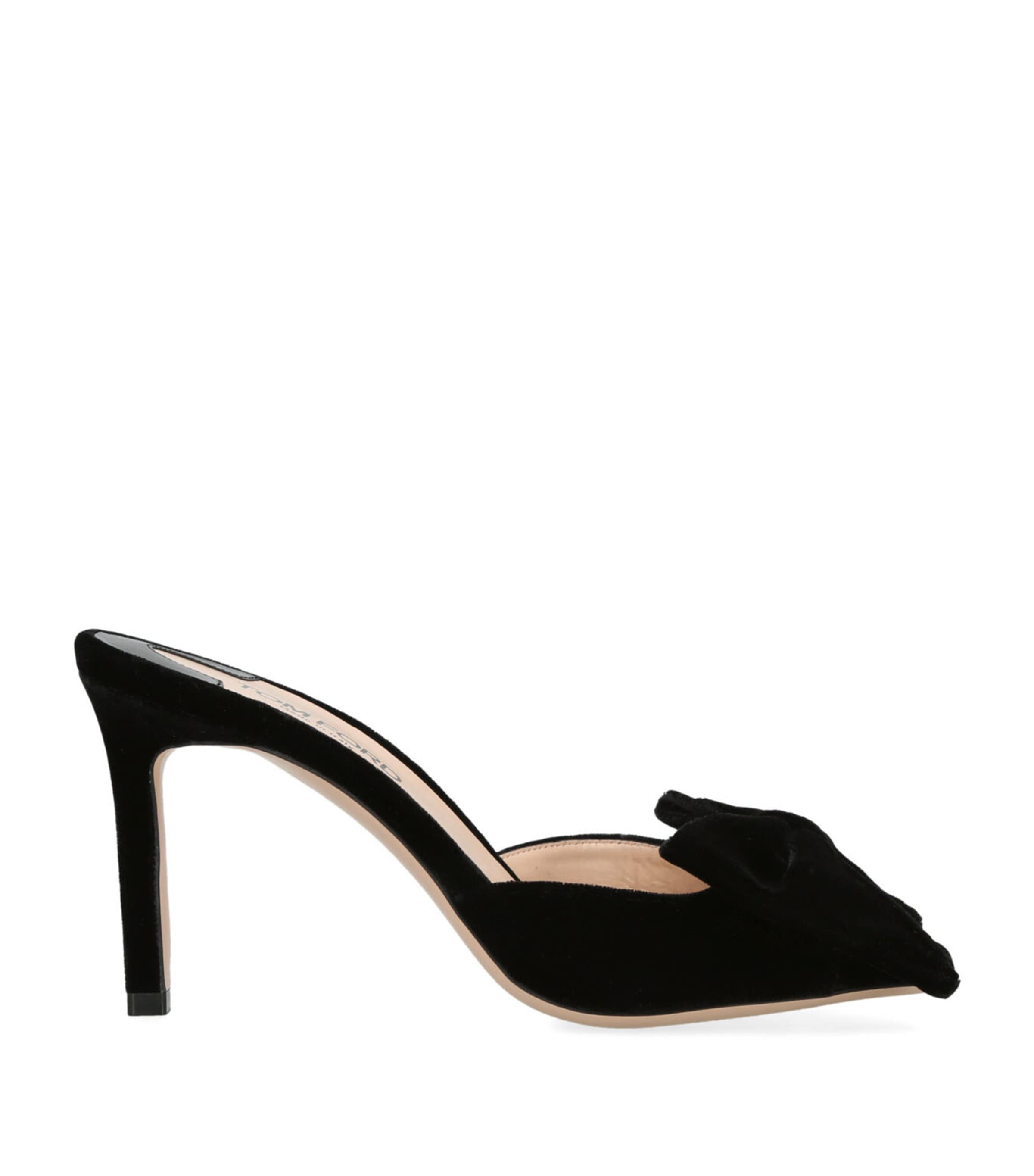 Shop Tom Ford Velvet Bow Mules 85 In Black