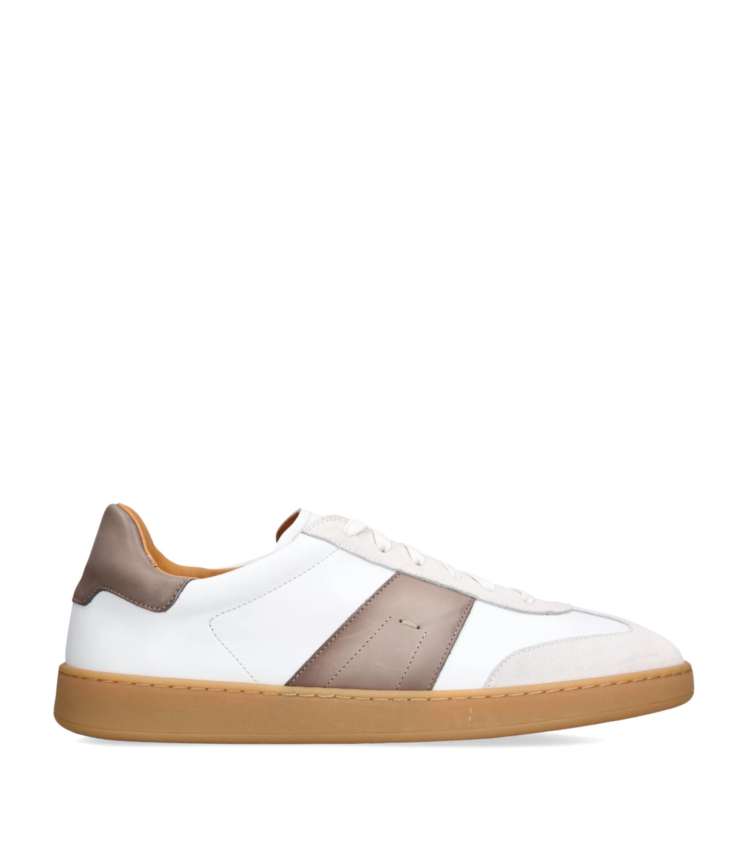 Magnanni Ens Kaido Branded Leather And Suede Low-top Trainers In White