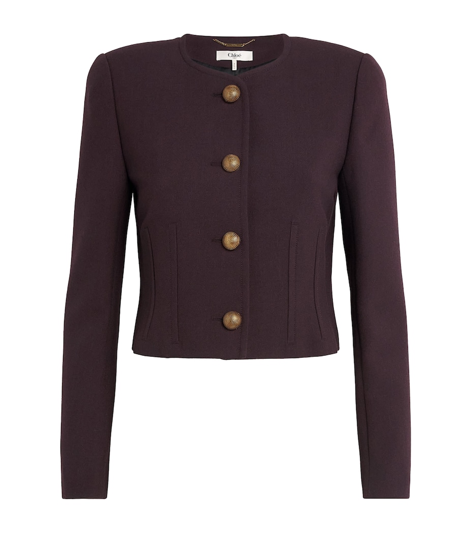 Chloé Womens Virgin Wool Darted Jacket Obscure Purple Image 1