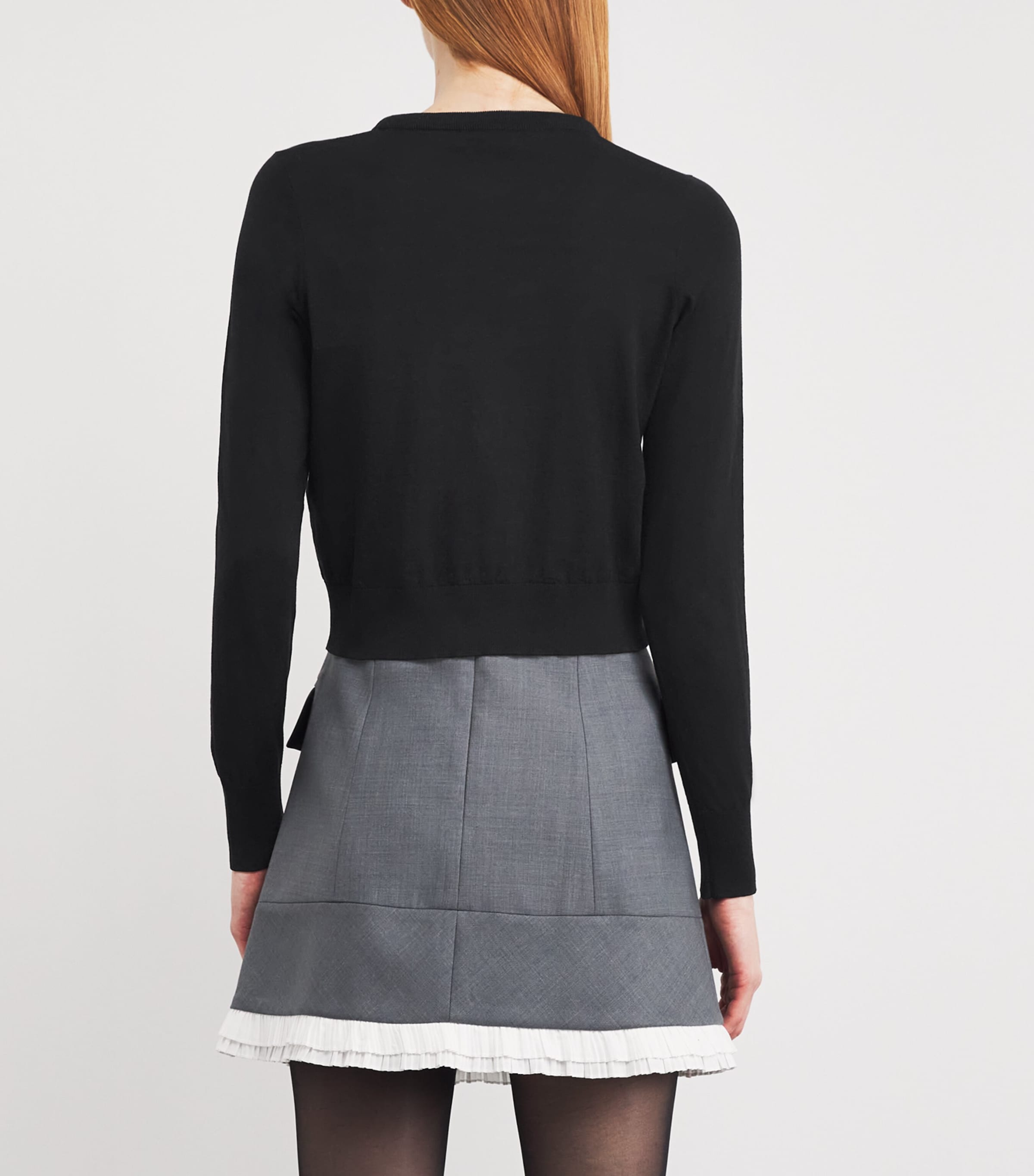 Cotton-Blend Cardigan BLACK Image 4