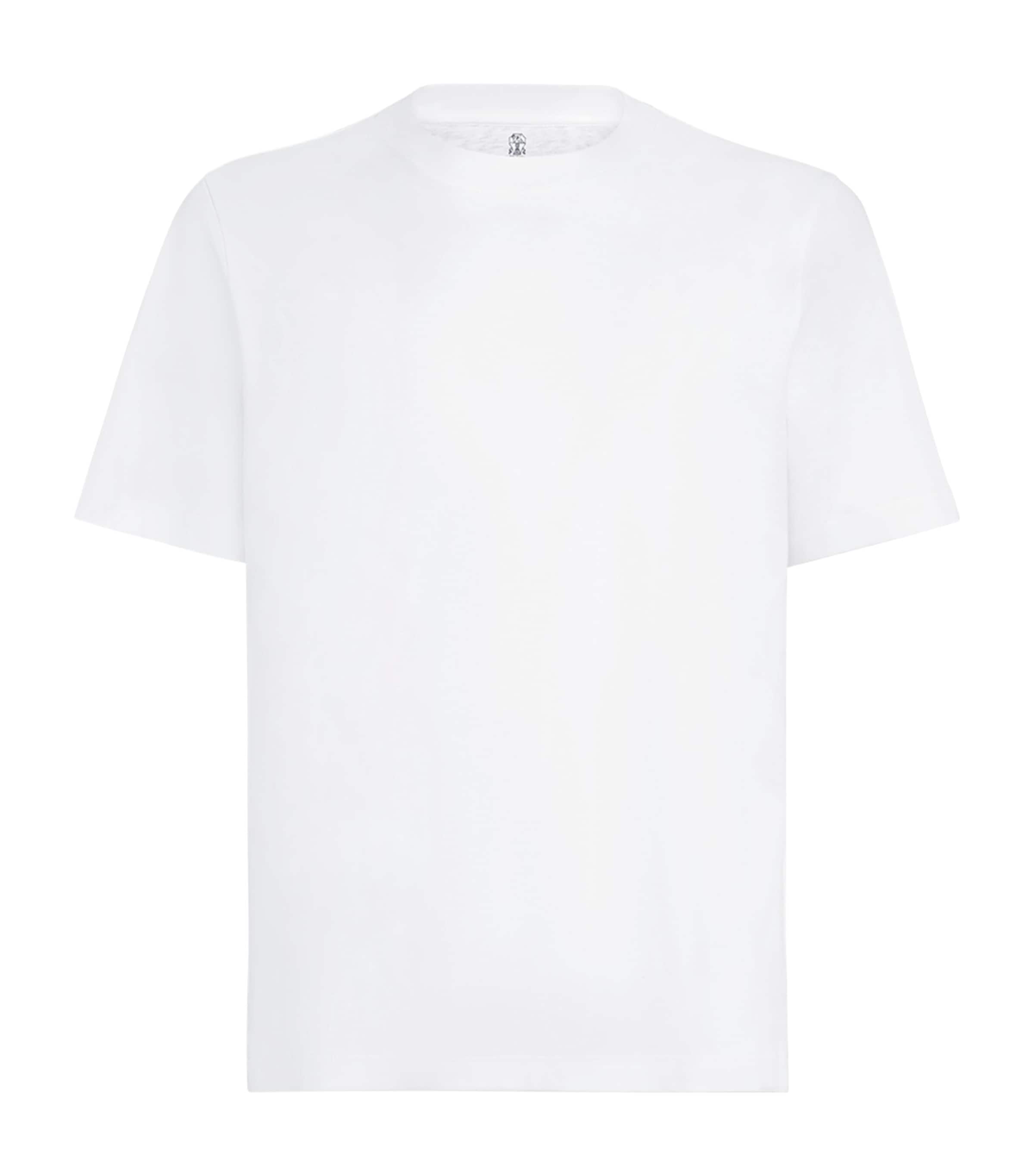 Brunello Cucinelli Mens Cotton Crew-Neck T-Shirt White Image 1