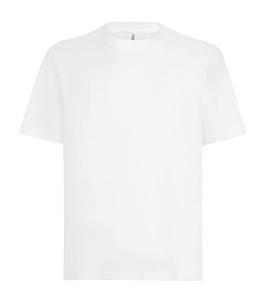 Brunello Cucinelli Mens Cotton Crew-Neck T-Shirt White Image 1