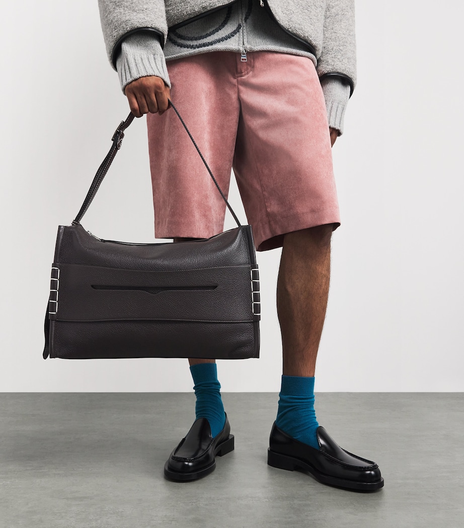 Leather Loafer Messenger Bag CHOCOLATE BROWN Image 5