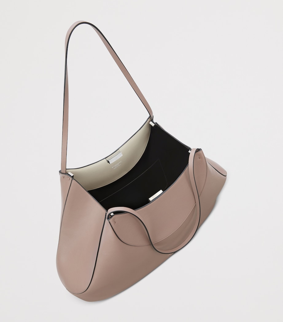 Medium Leather Facet Shoulder Bag TAUPE Image 4