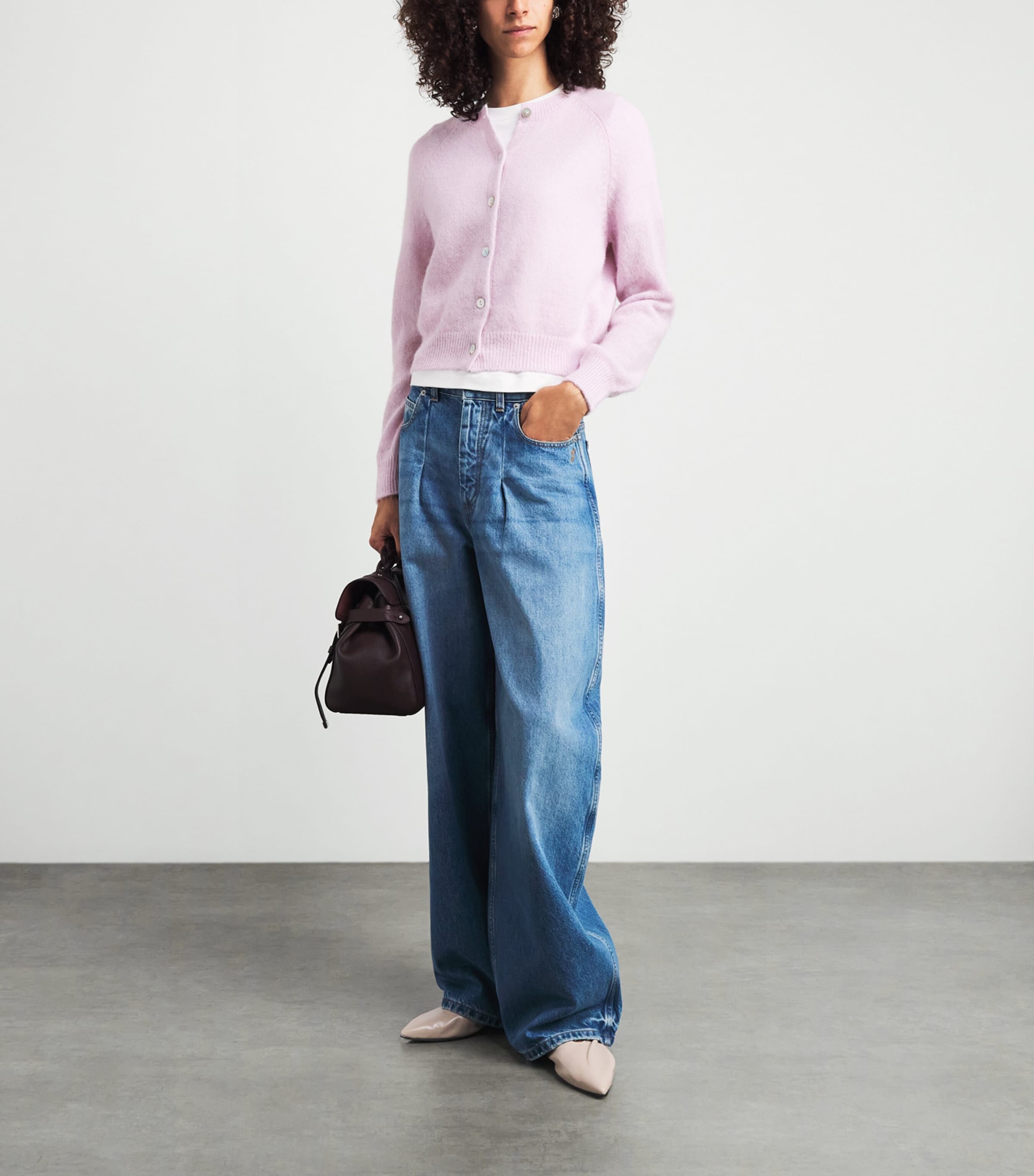 DÔEN Womens Knit Petra Cardigan Violet Thistle Image 2