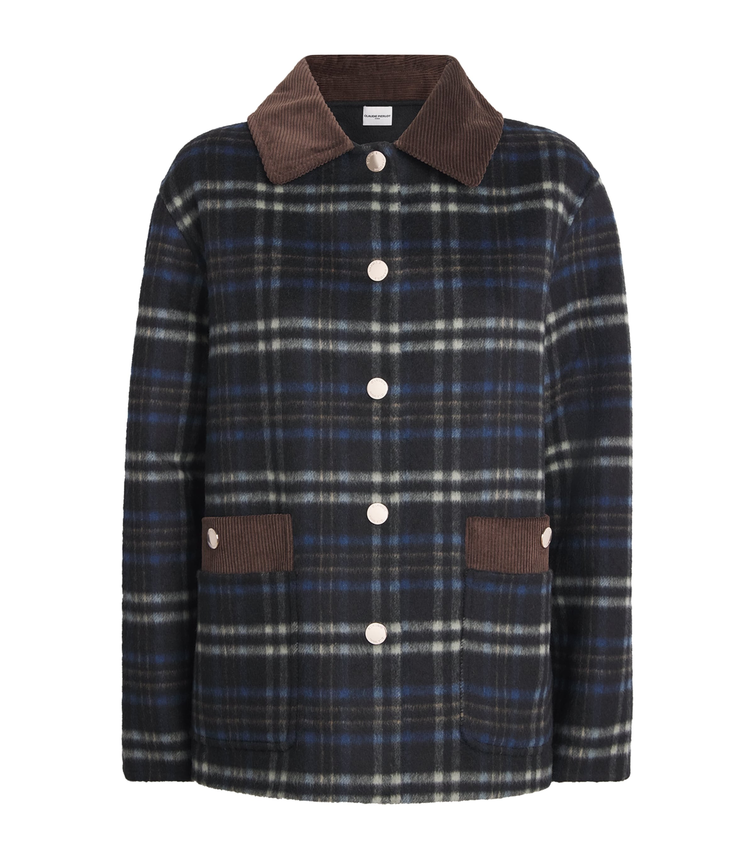 Claudie Pierlot Womens Wool-Blend Check Jacket Multicolored Image 1