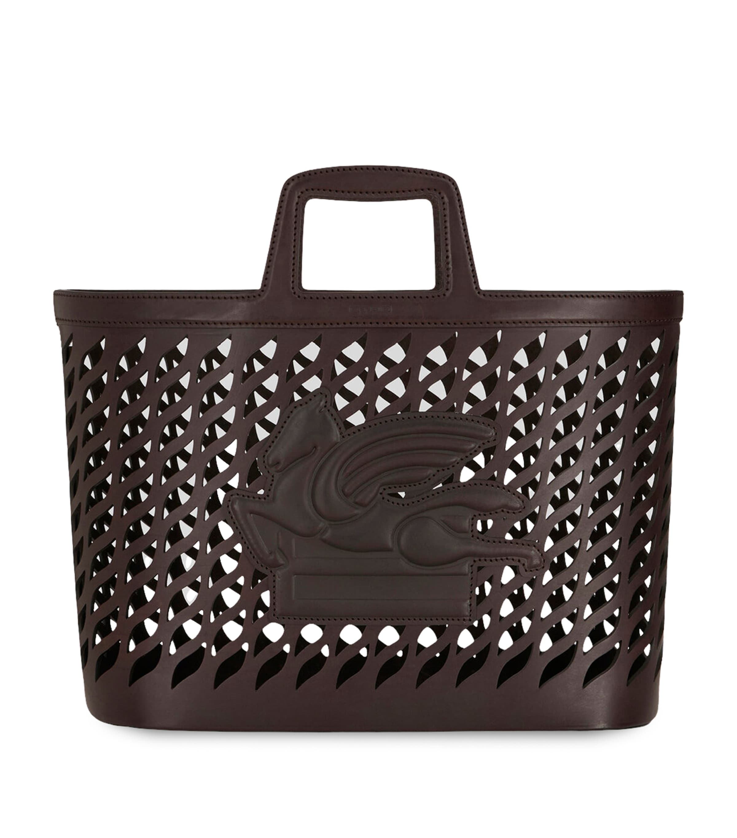 Leather Drill Basket M0696 DRK BRWN Image 1