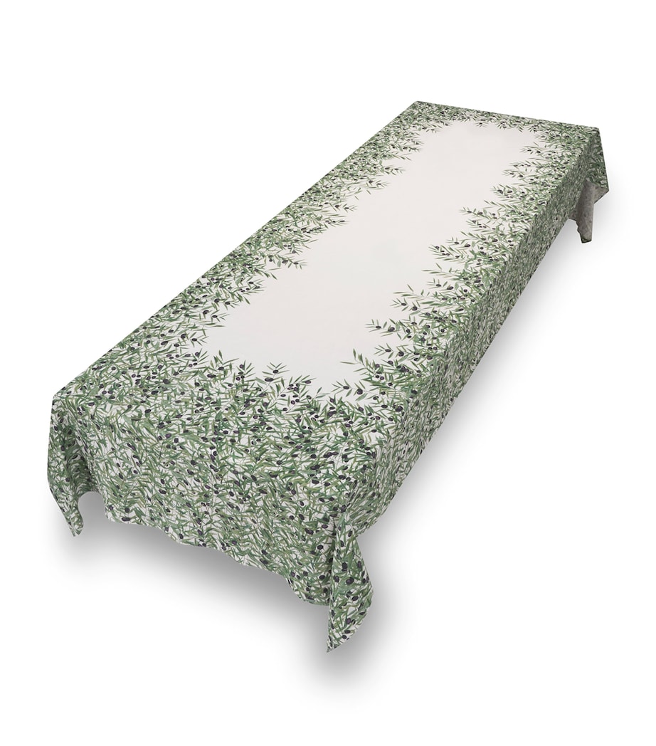 Linen L'Olivier Tablecloth (165cm x 380cm) GREEN Image 2
