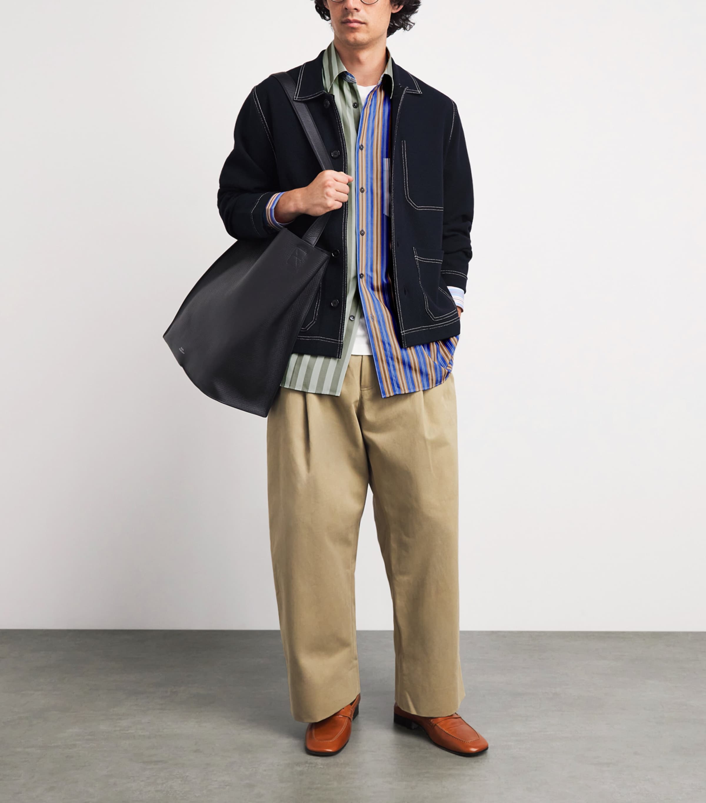 Paul Smith Mens Cotton Stripe Mix Up Shirt Image 2