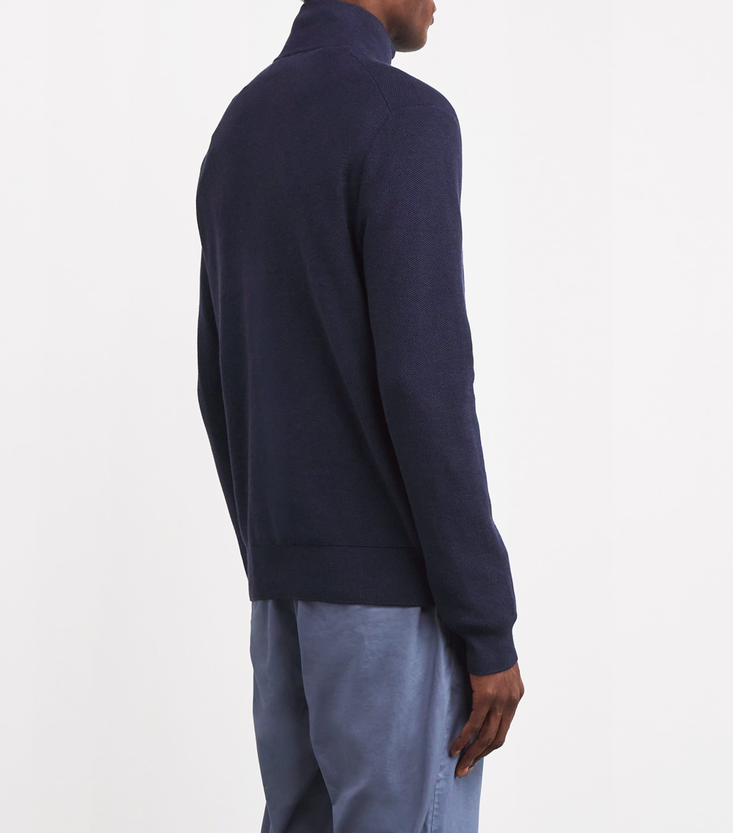 Cotton Quarter-Zip Sweatshirt NAVY Image 4