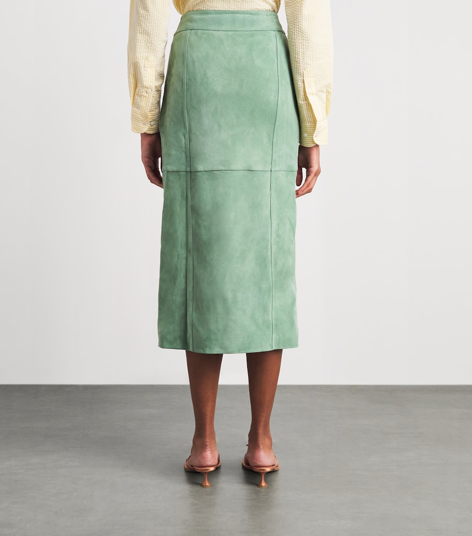 Ulla Johnson Womens Suede Orion Midi Pencil Skirt Aventurine Image 5