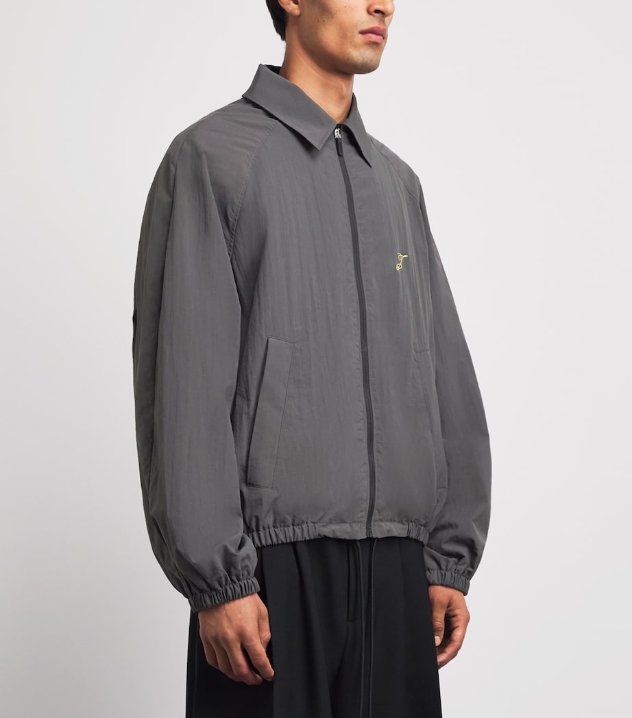 Jacquemus Mens Embroidered Initial Windbreaker Jacket Dark Grey Image 4