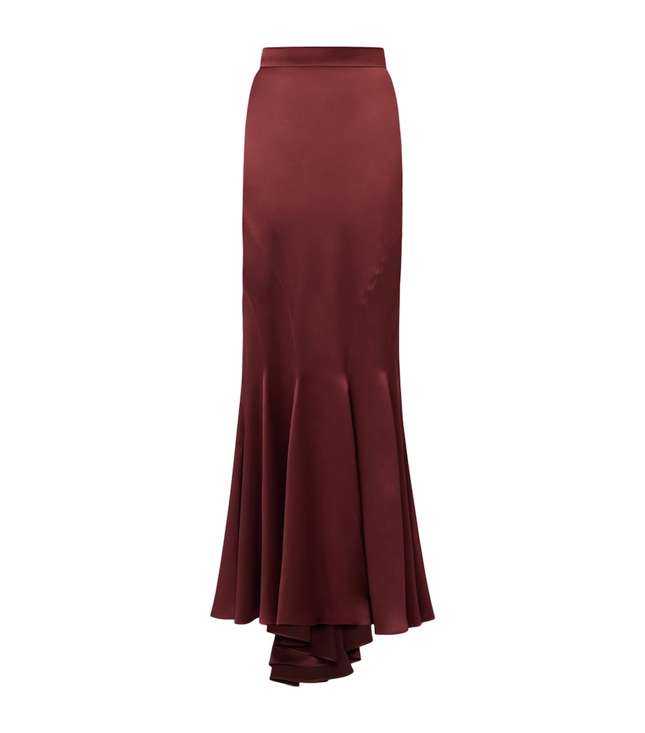 Max Mara Womens Silk Maxi Skirt Rust Image 1