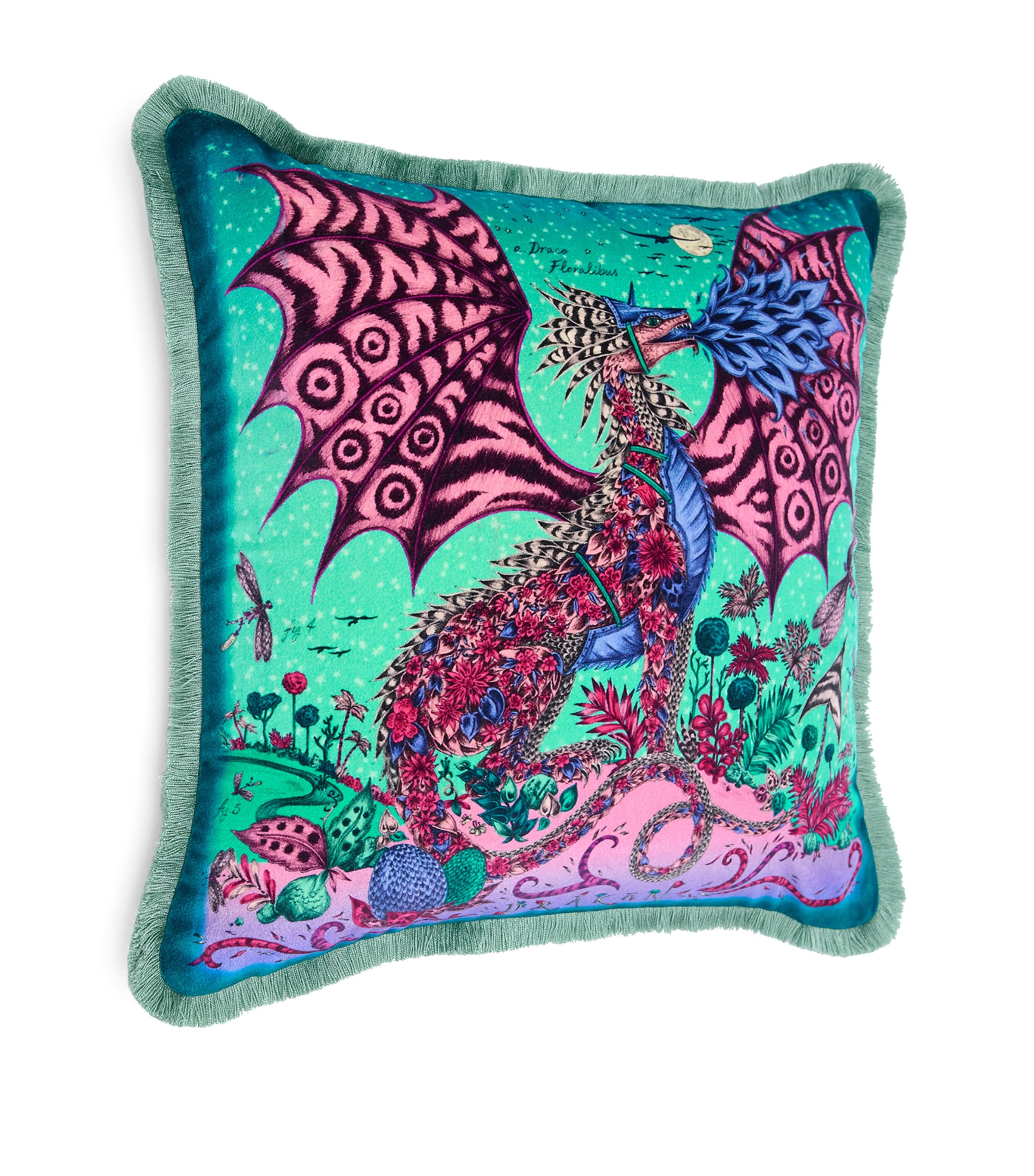 Velvet Drakon Cushion (45cm x 45cm) BERRY Image 2