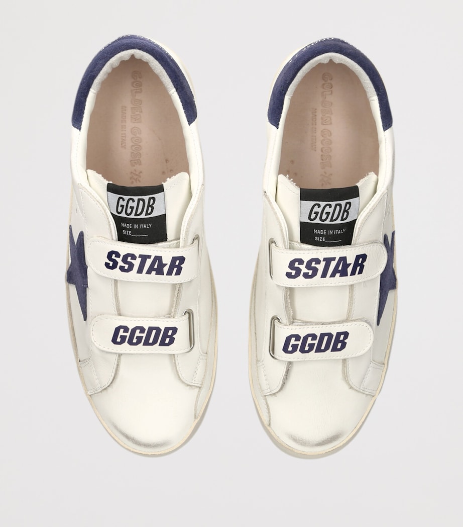 Leather Old School Sneakers WHITE/NAVY Image 4