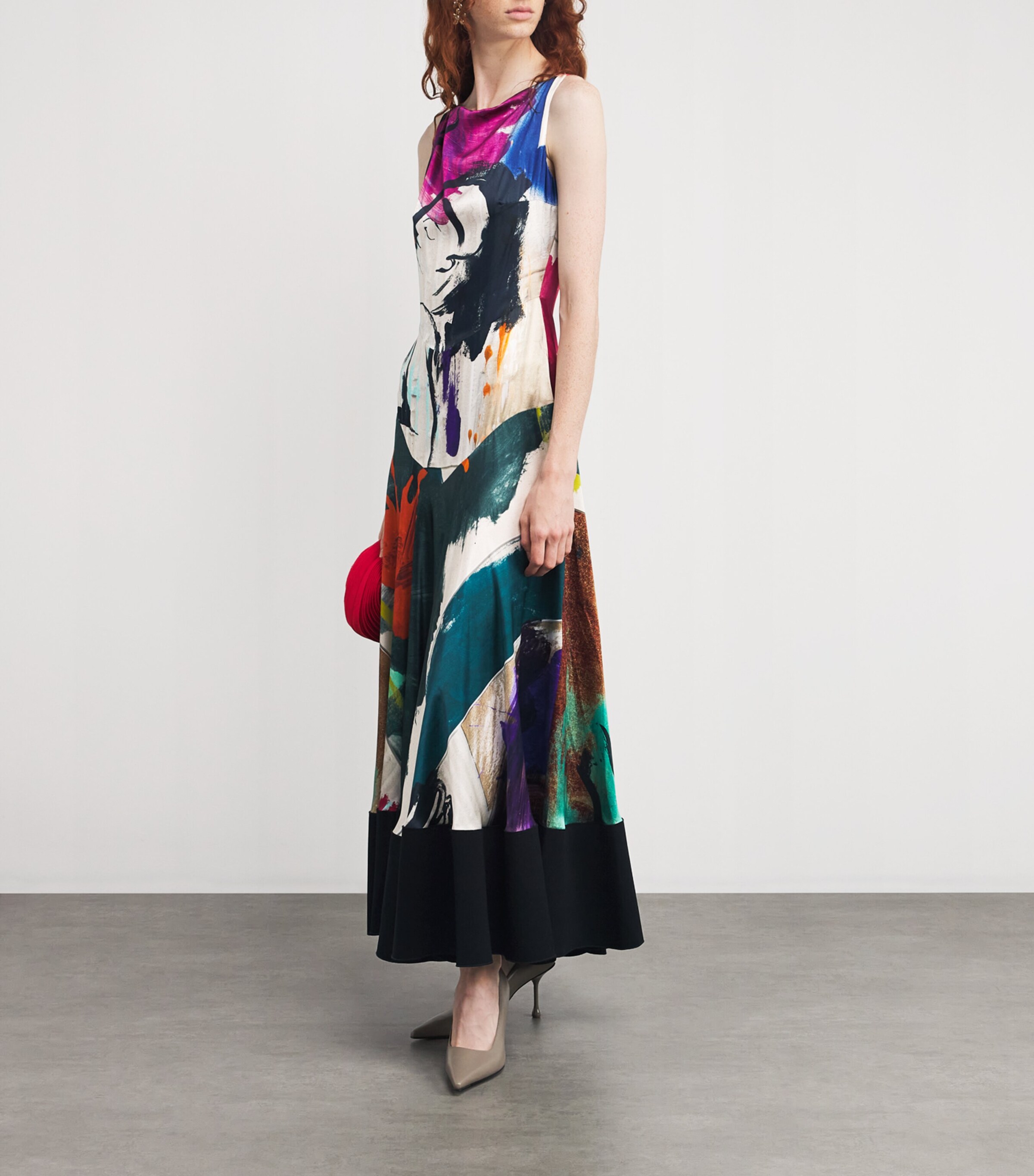 Roksanda Womens Silk Munir Midi Dress Chalk Leda Image 2