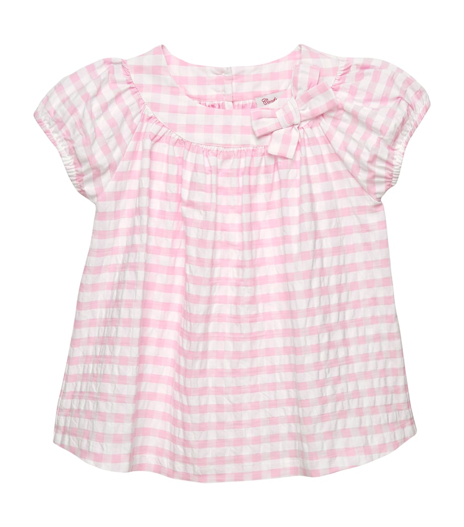 Trotters Cotton Gingham T-Shirt (2-5 Years) Pink Image 1