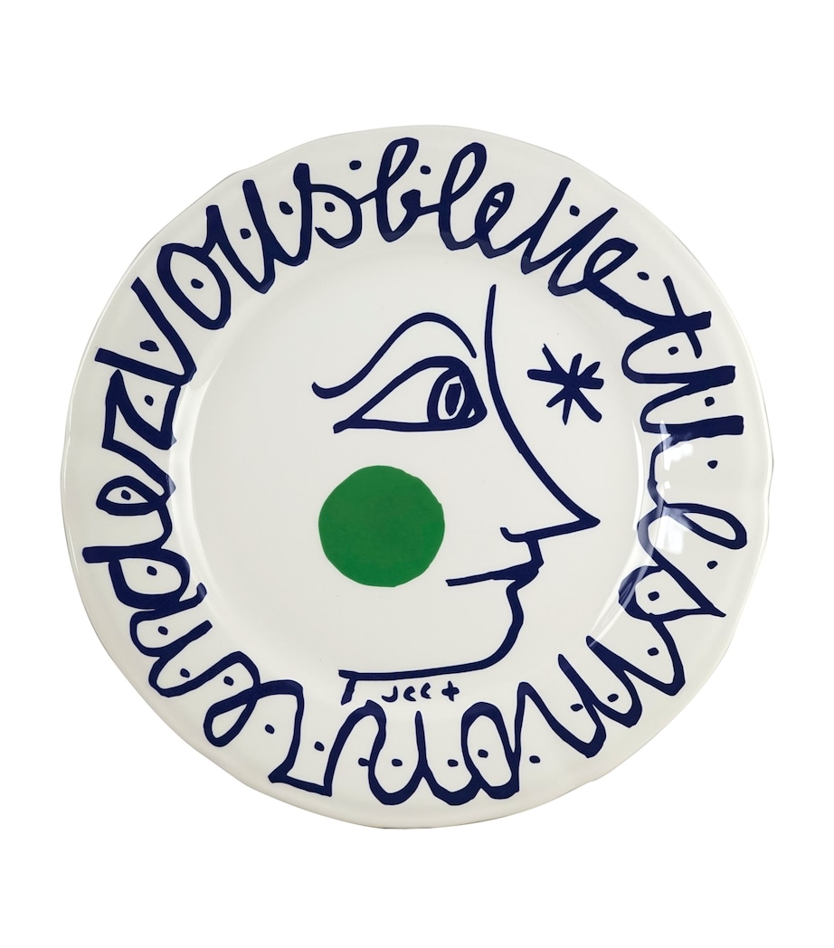 Set of 6 L'Archipel Sentimental Dinner Plates (27cm) WHITE, BLUE Image 4