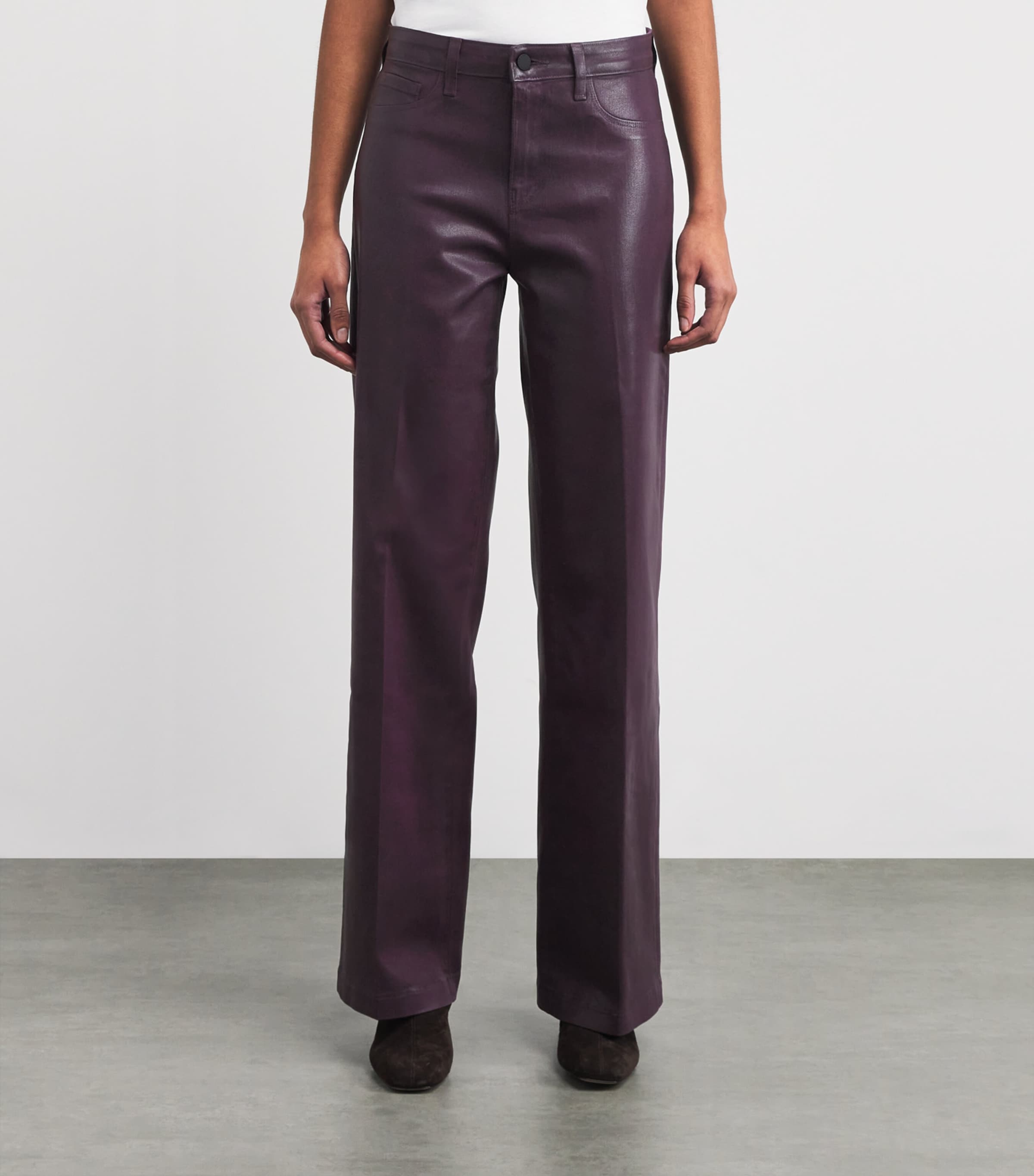 Scottie Wide-Leg Jeans DARK MALBEC COATED Image 3