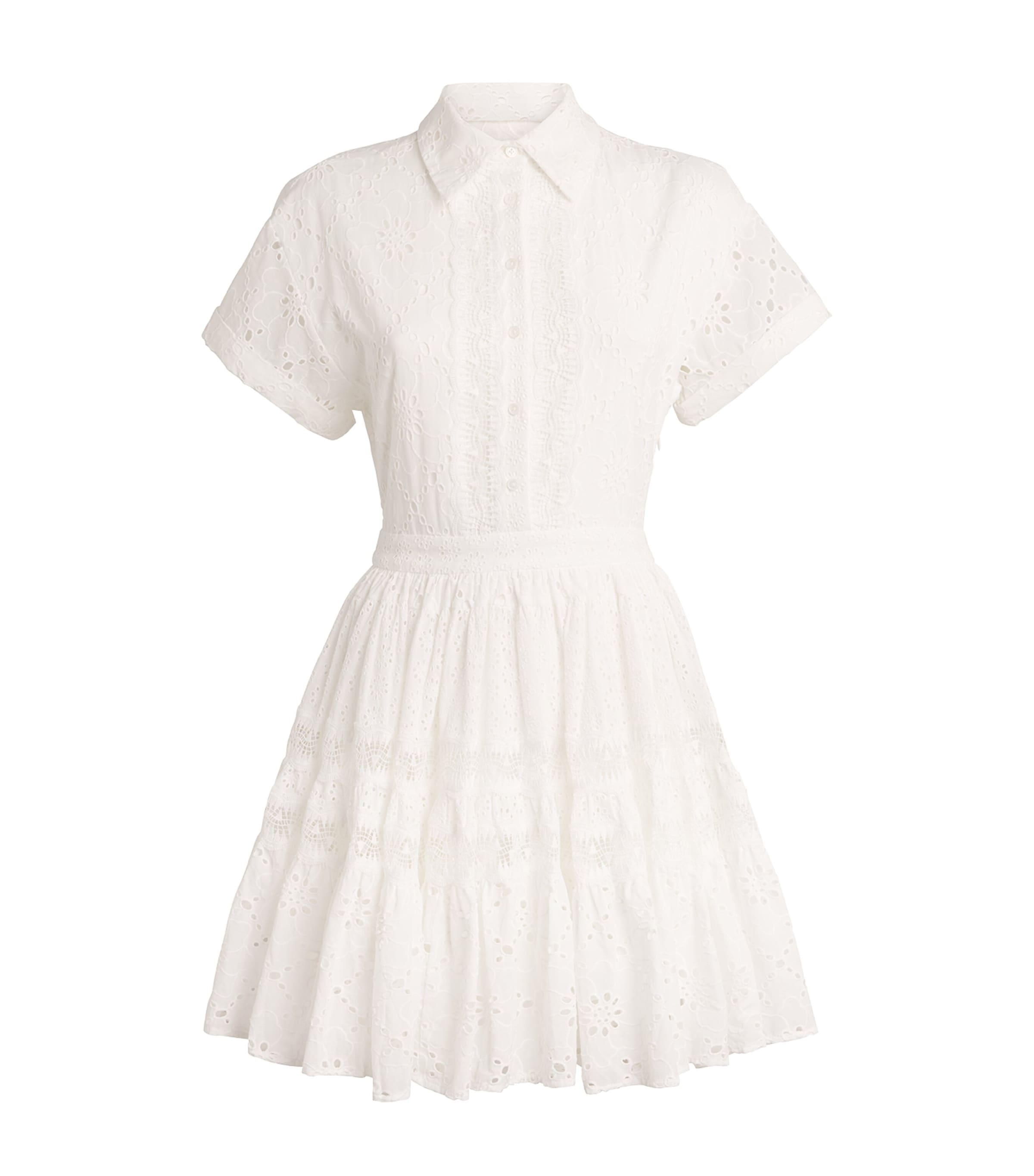 Maje Ribrody Embroidered Mini Dress In White