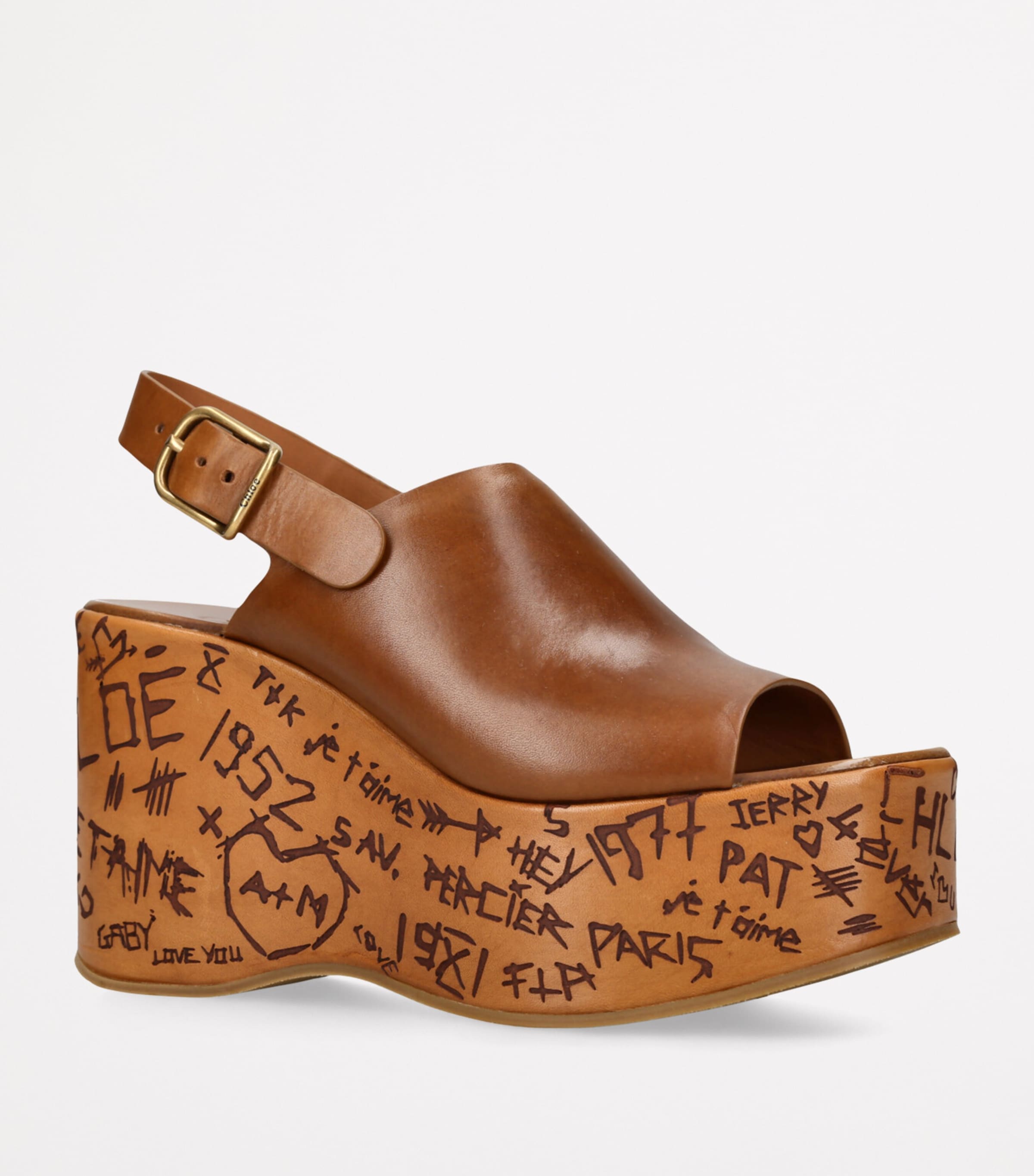 Maxime Wedge Sandals 135 TAN Image 3