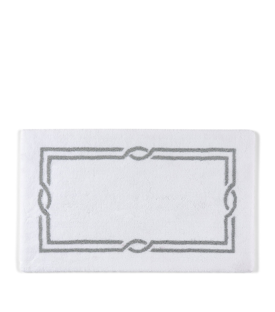 Cross Bath Mat (50cm x 80cm) WHITE/SILVR EMB Image 1