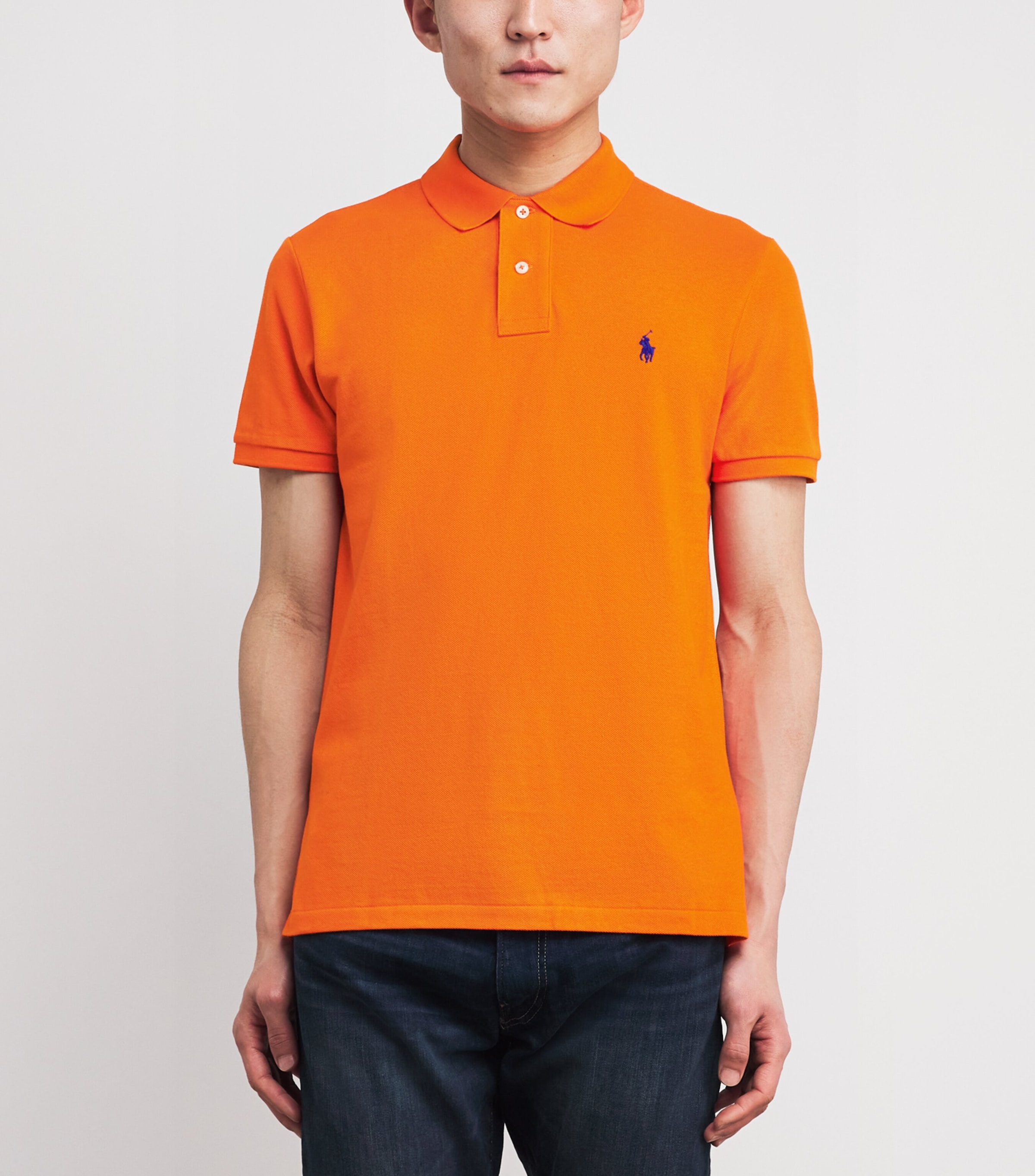 Polo Ralph Lauren Mens Cotton Mesh Polo Pony Polo Shirt Orange Image 3