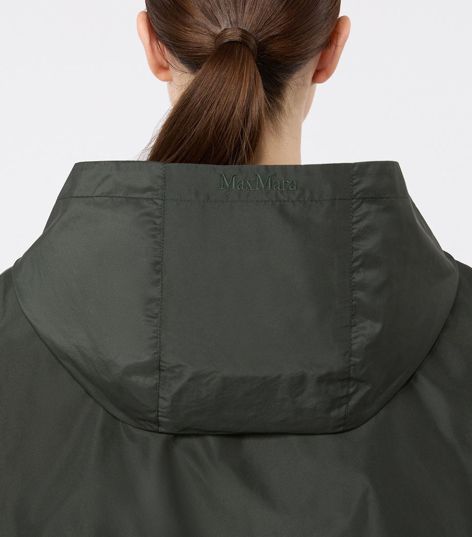 Max Mara Womens Water-Repellent Taffeta Jacket Dark Green Image 5