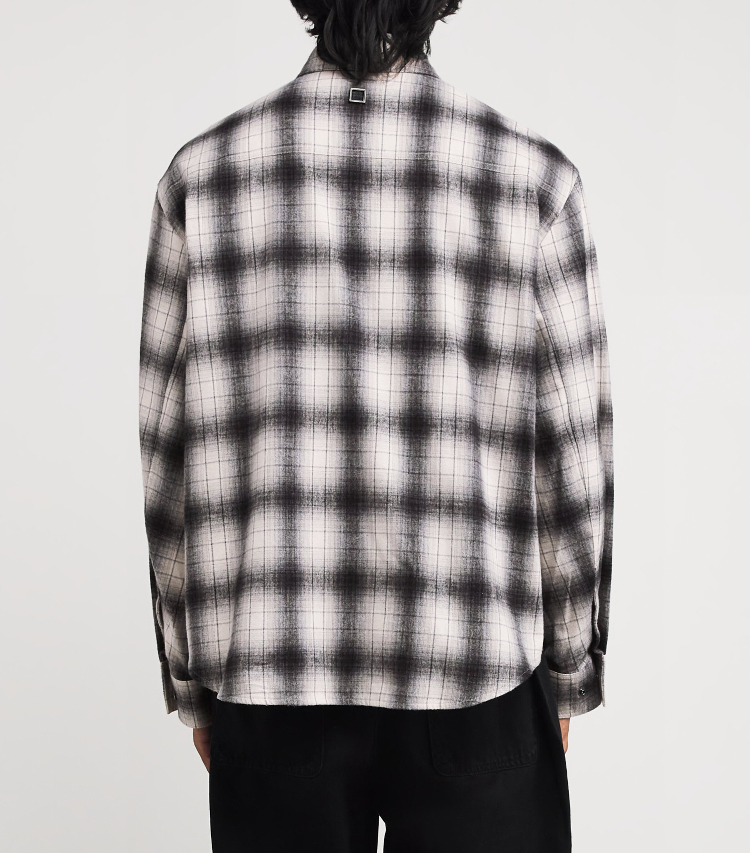 Wooyoungmi Mens Cotton Check Shirt Black Image 4