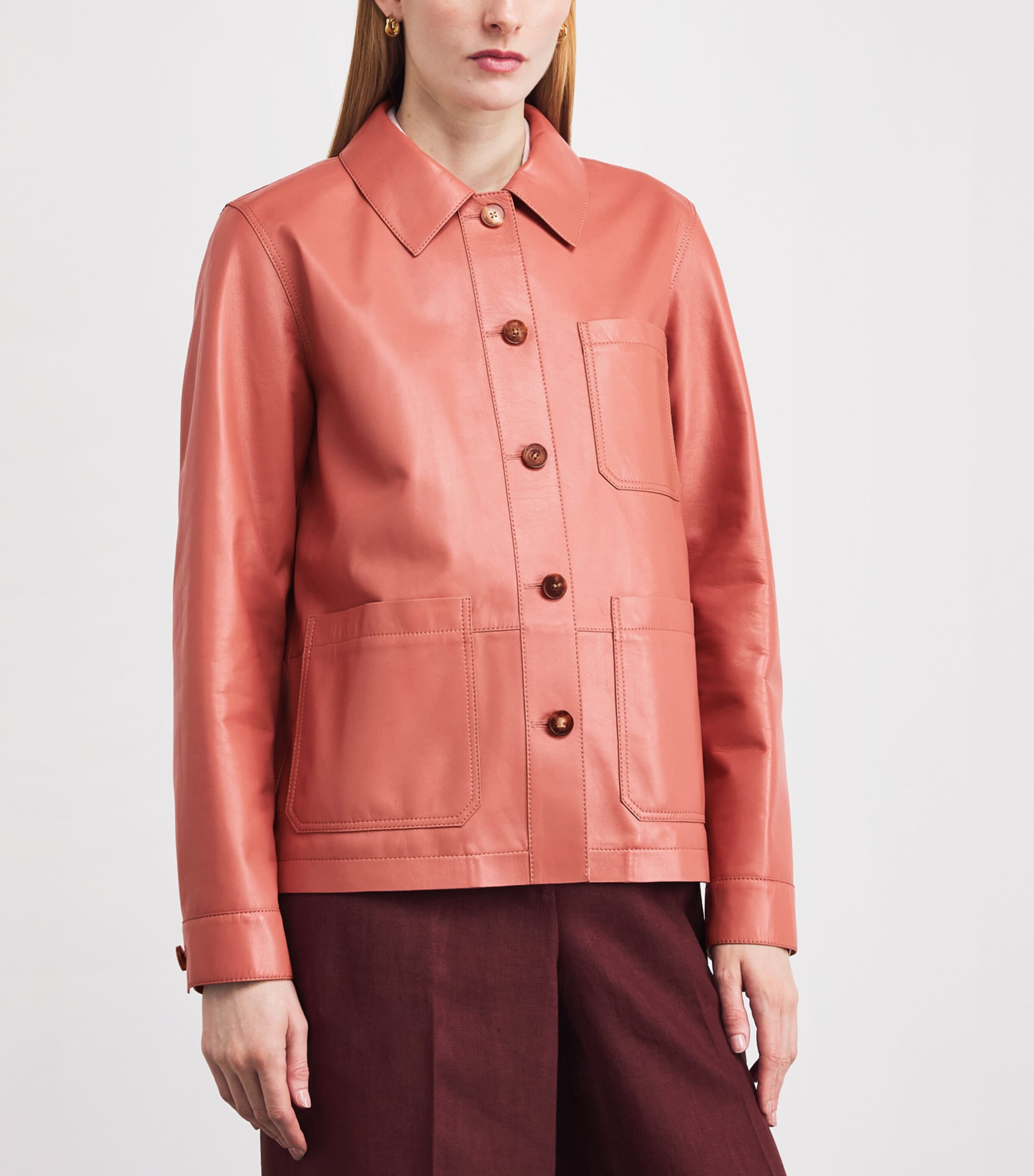 Lambskin Patch-Pocket Jacket DAHLIA Image 3
