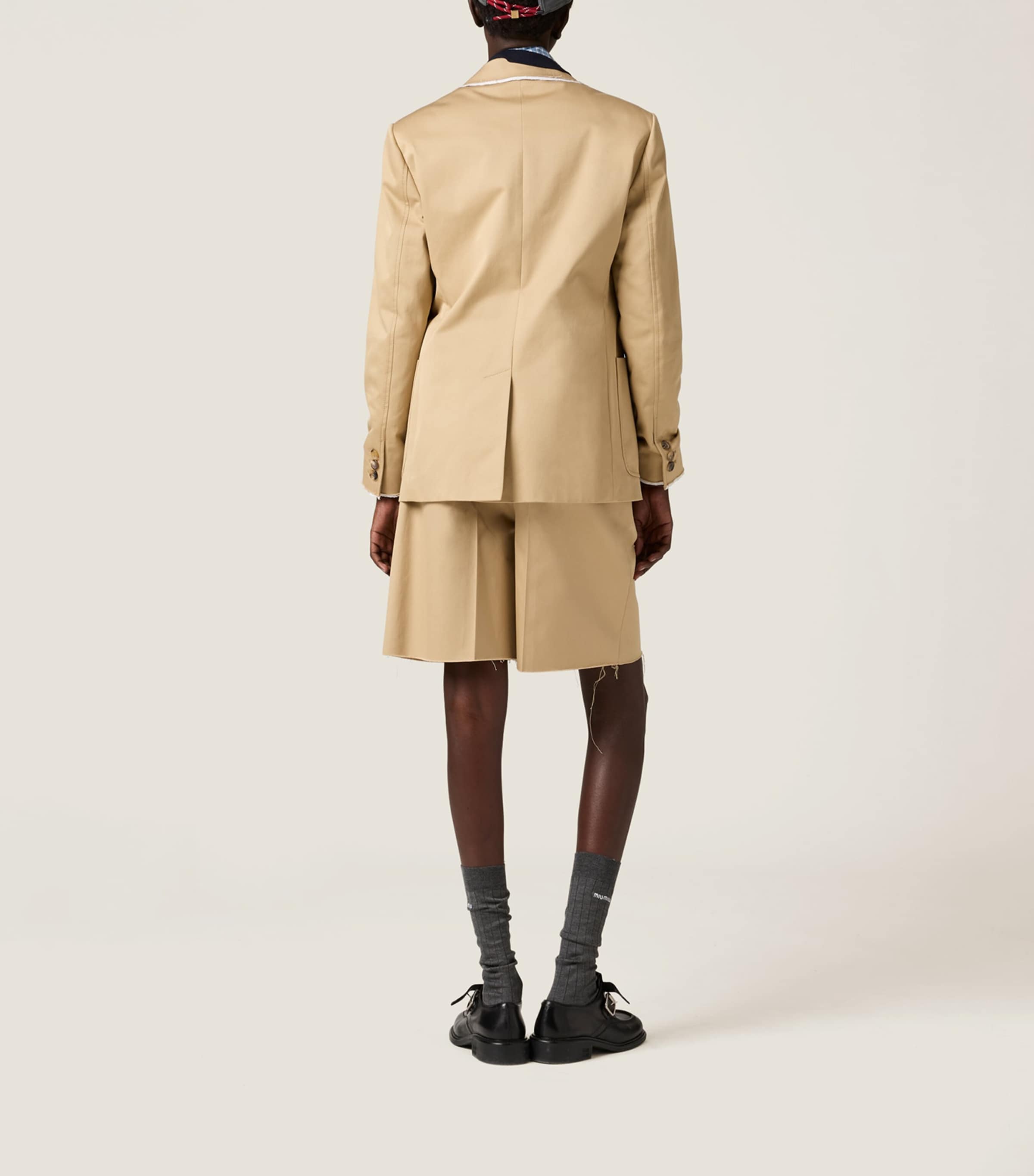 Miu Miu Neutral Cotton Bermuda Shorts | Harrods UK