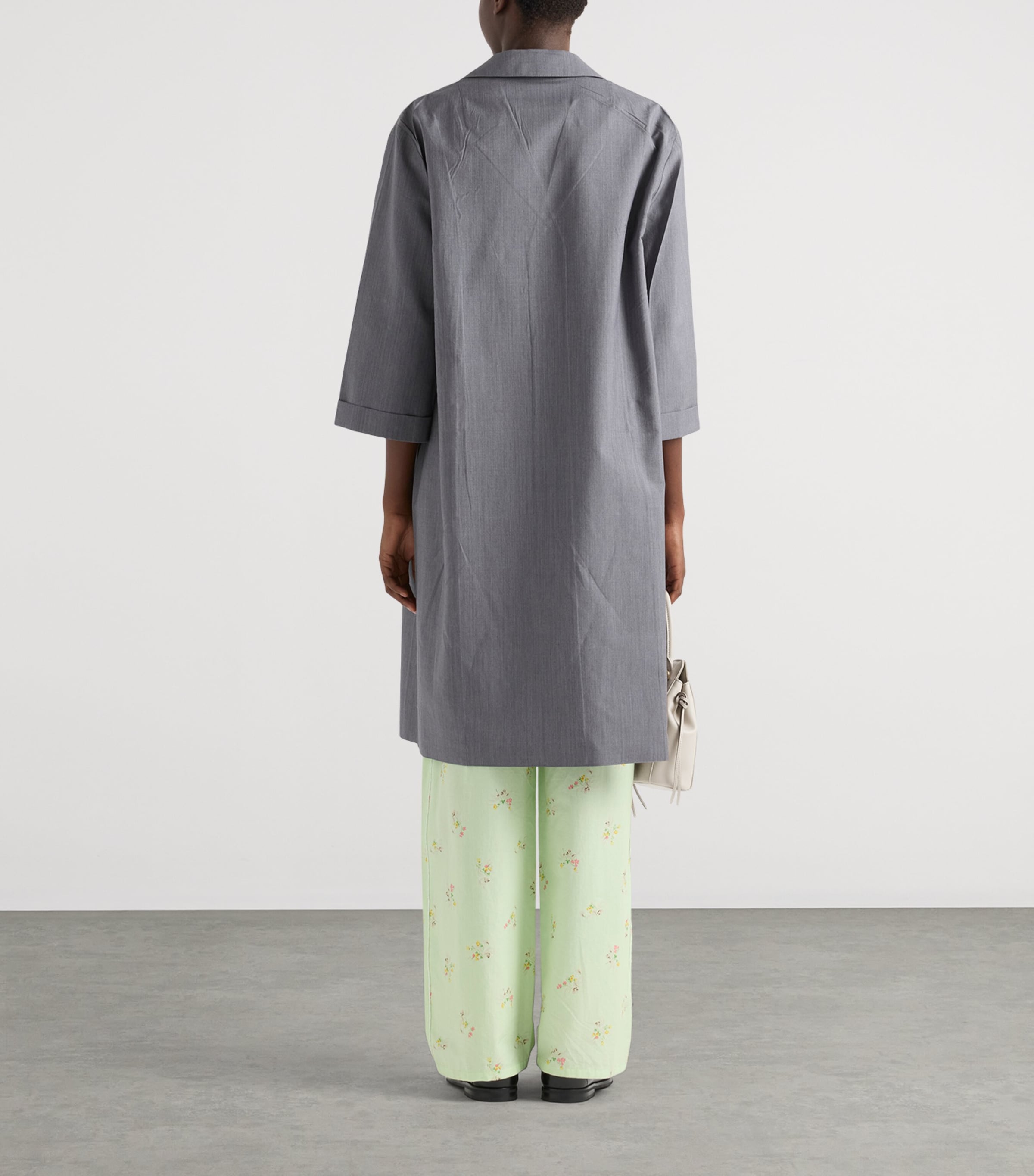 Prada Womens Wool-Mohair Coat Grey Image 5