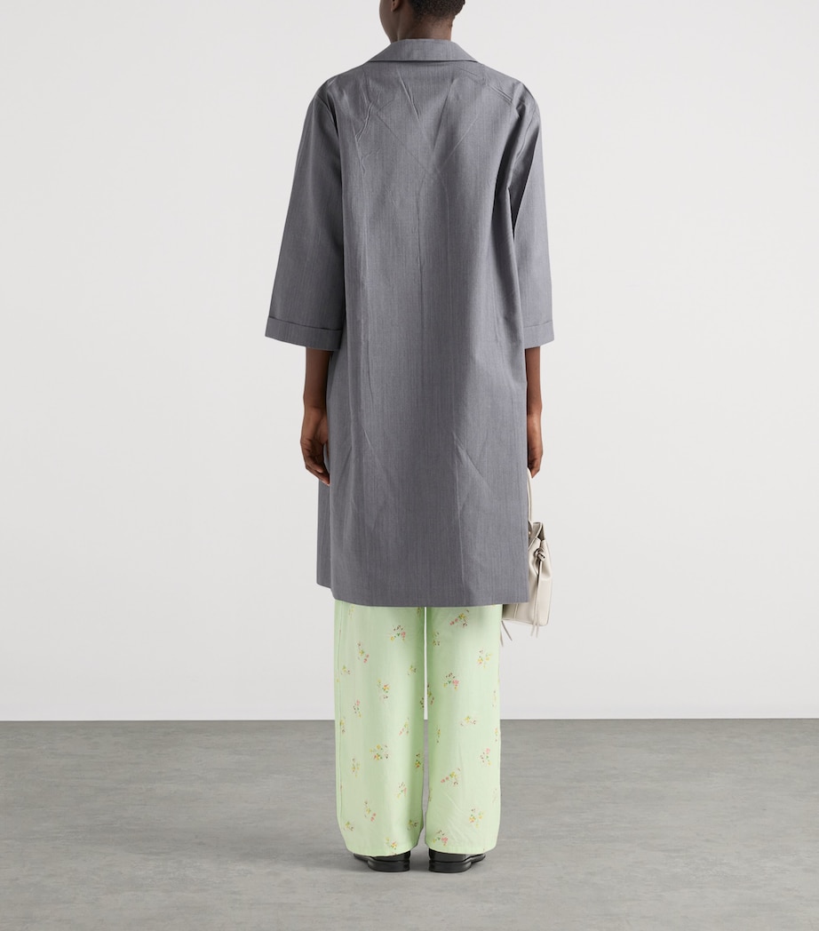 Prada Womens Wool-Mohair Coat Grey Image 5