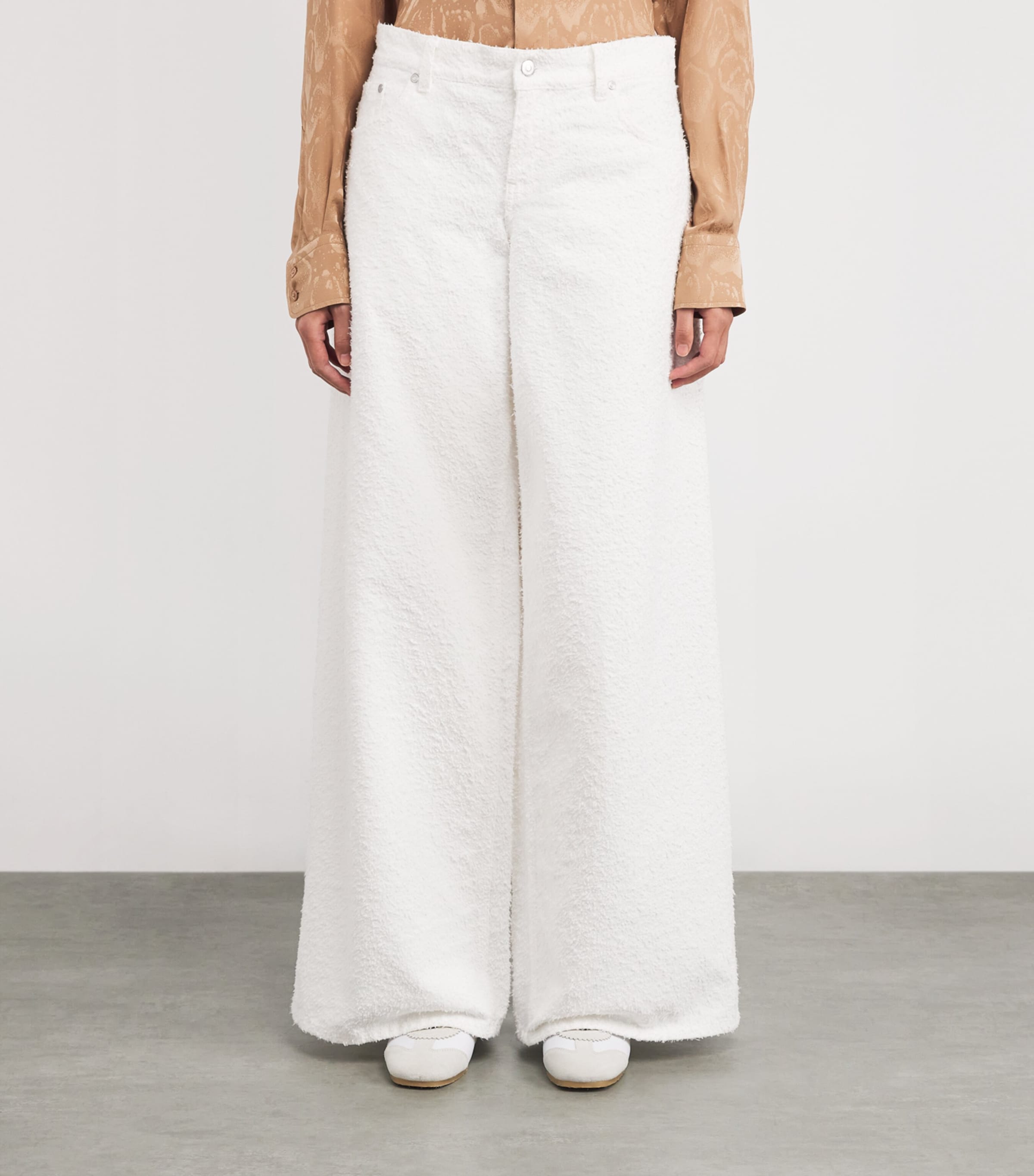 Bouclé Wide-Leg Jeans 9001 WHITE Image 3