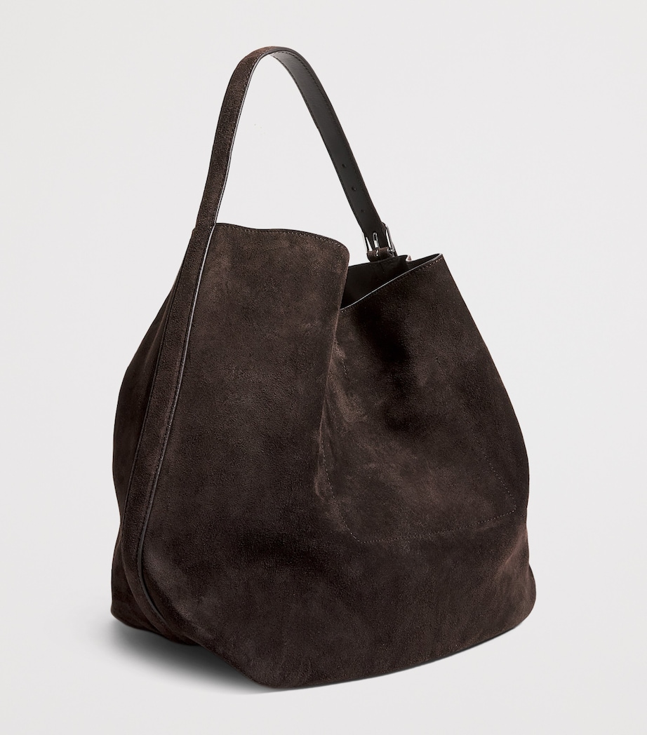 Suede Belted Tote Bag 102 BROWN Image 3