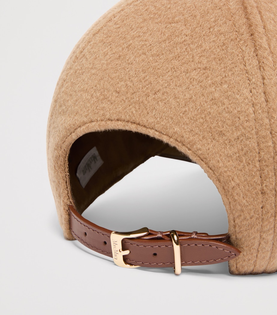 Max Mara Cashmere Monogram Cap Camel Image 3