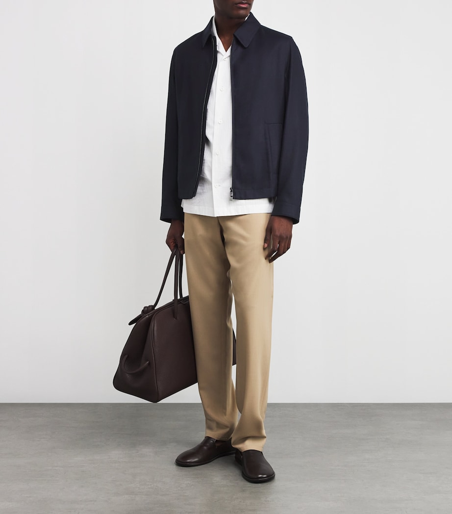 Silk Bomber Jacket 01 NAVY BLUE Image 2
