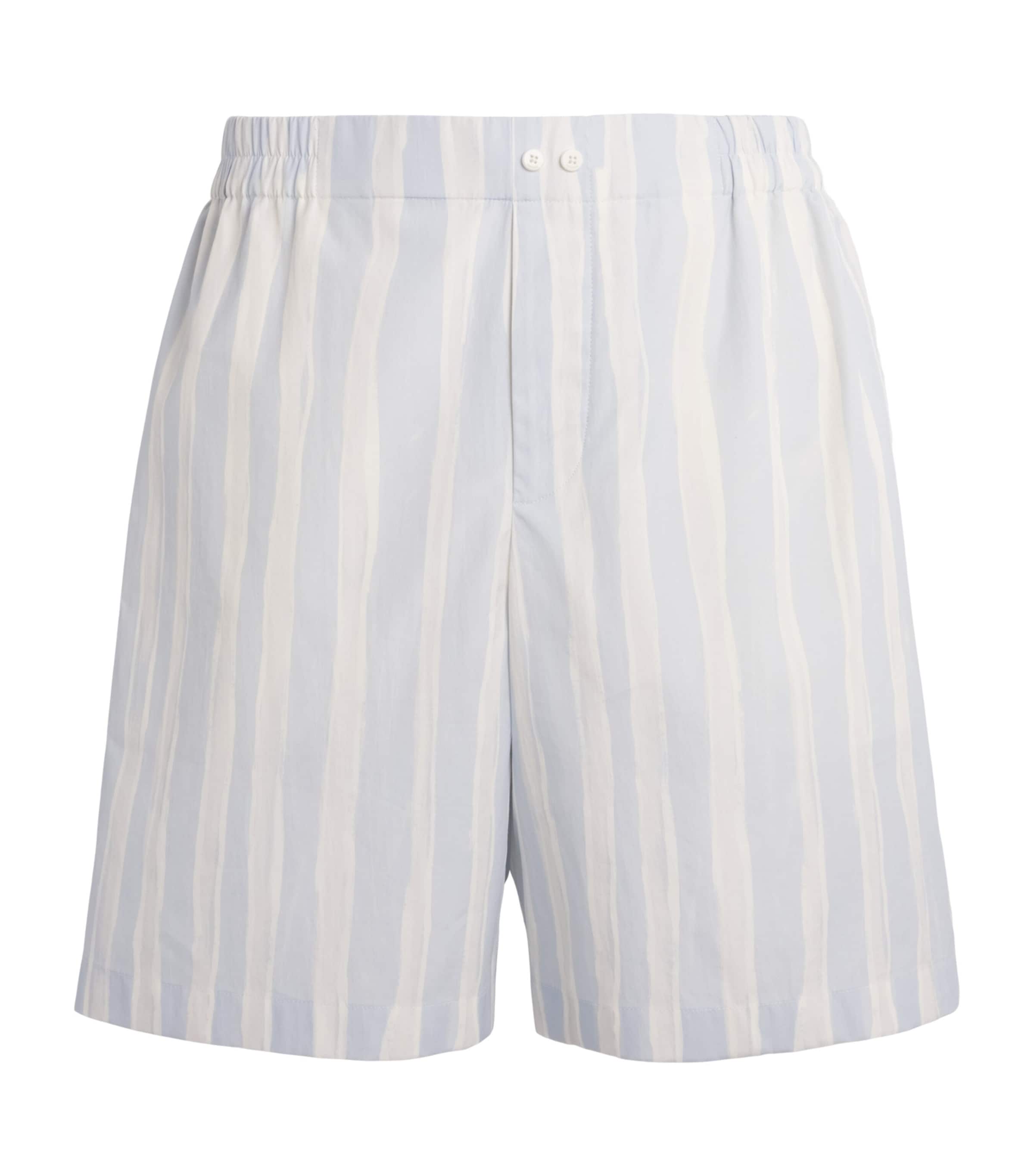 Jacquemus Mens Cotton Stripe Shorts Blu Bge Gch Prnt Image 1