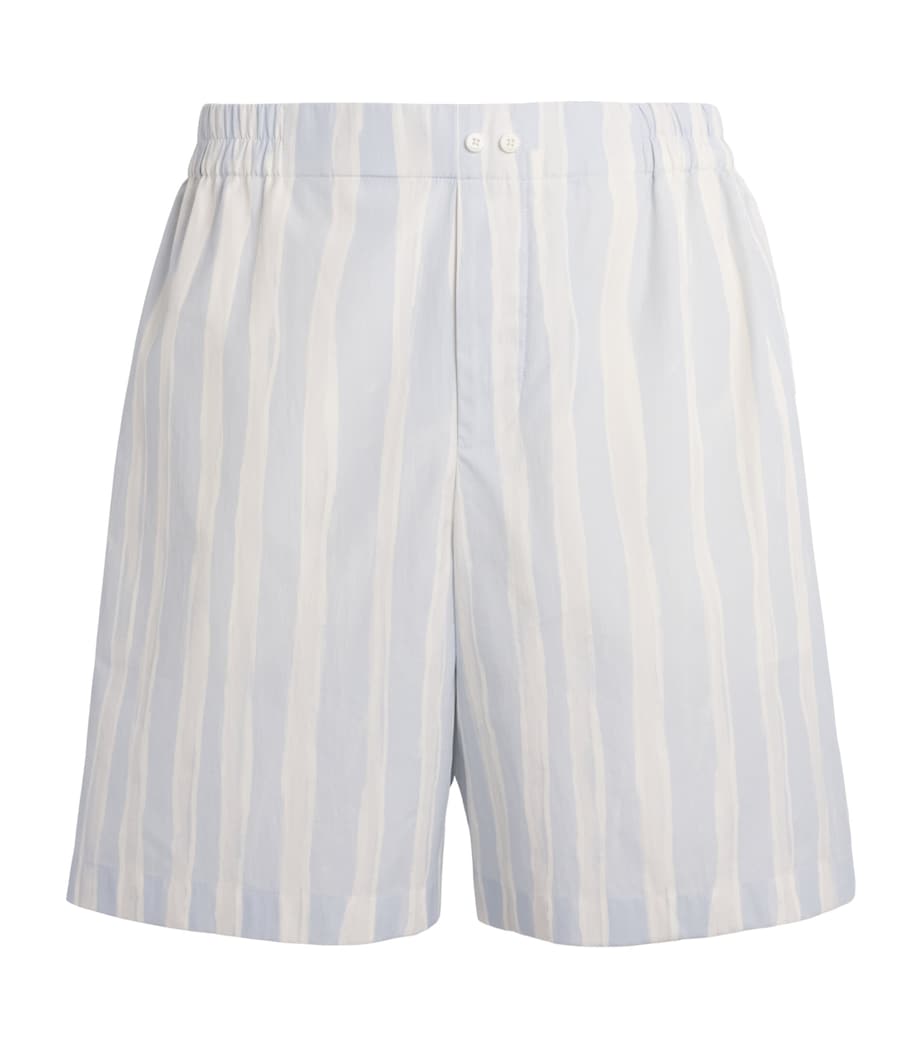 Jacquemus Mens Cotton Stripe Shorts Blu Bge Gch Prnt Image 1