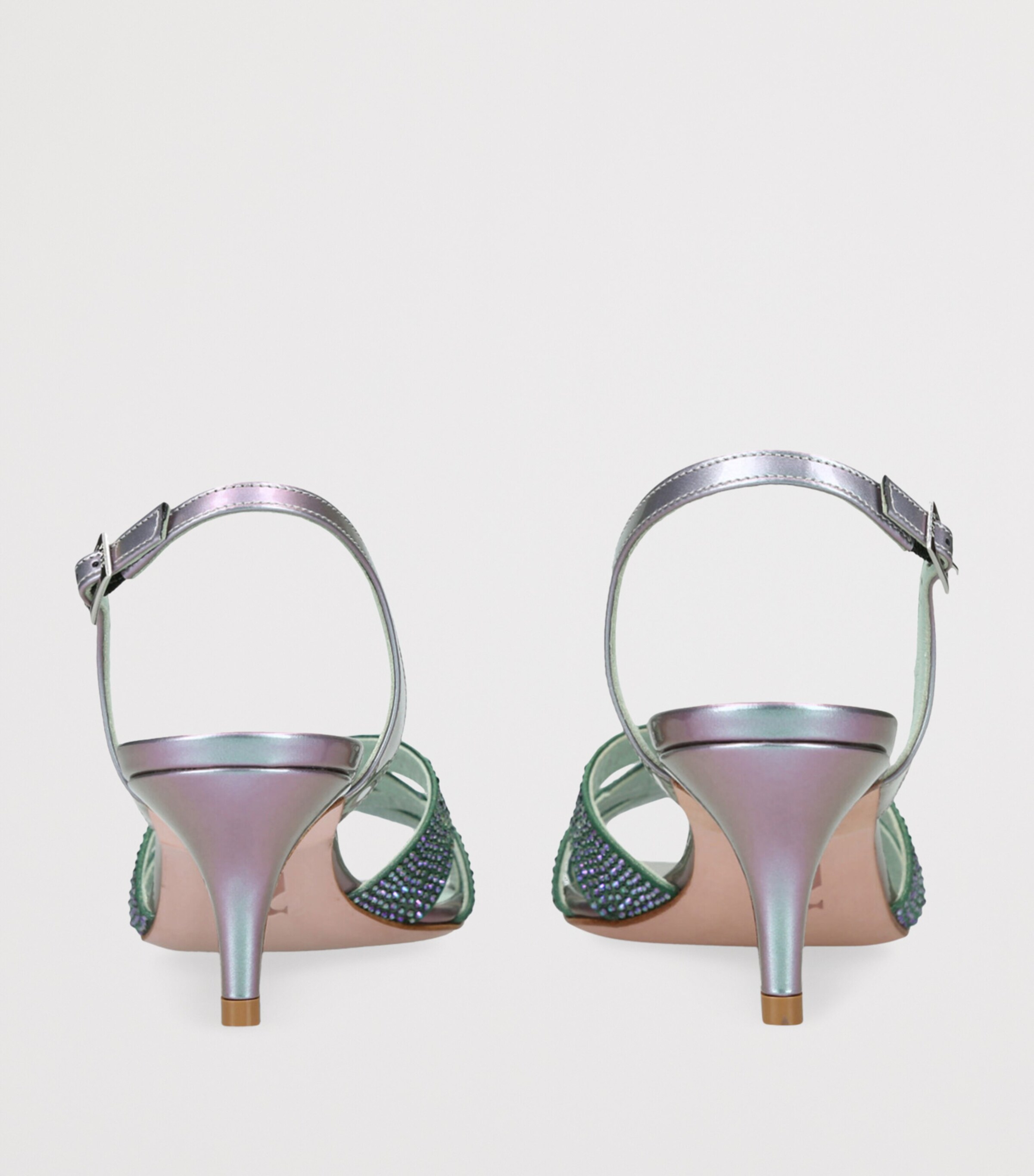 Gina Leather Curtis Heeled Sandals 50 Green Comb Image 2