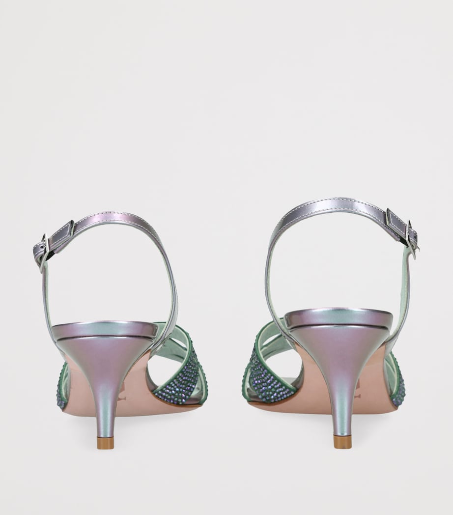Leather Curtis Heeled Sandals 50 GREEN COMB Image 2