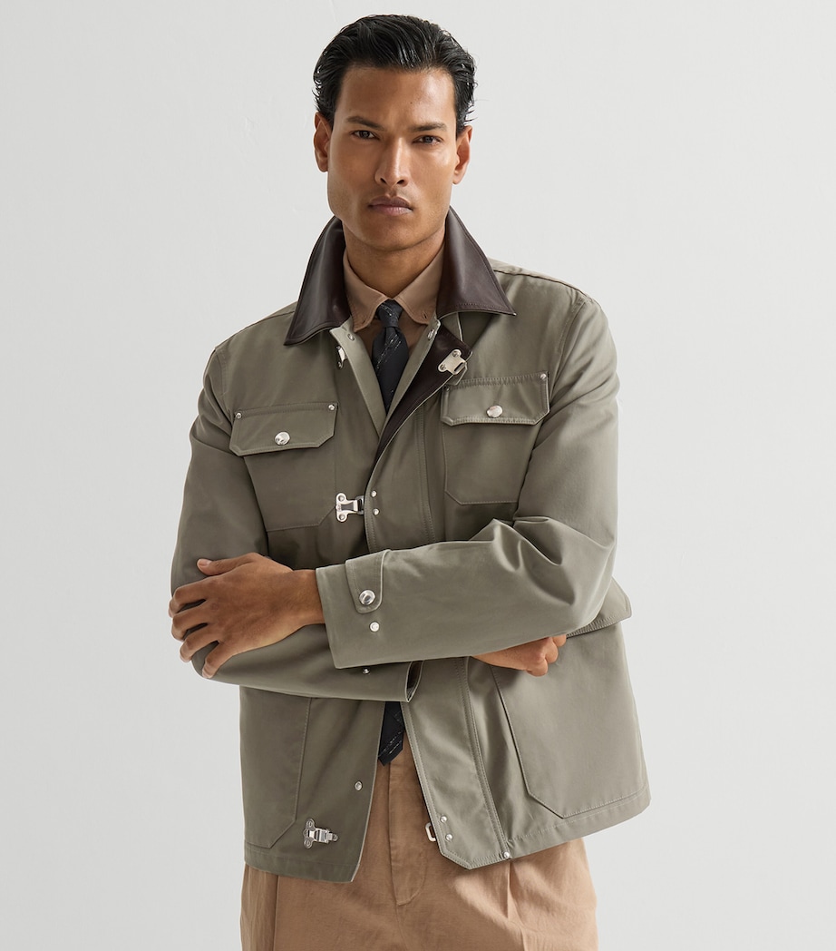 Brunello Cucinelli Mens Cotton-Blend Gabardine Field Jacket Image 2
