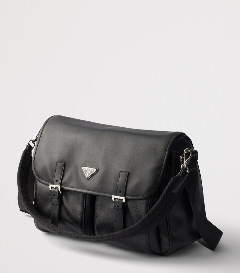 Prada Leather Shoulder Bag Black Image 3