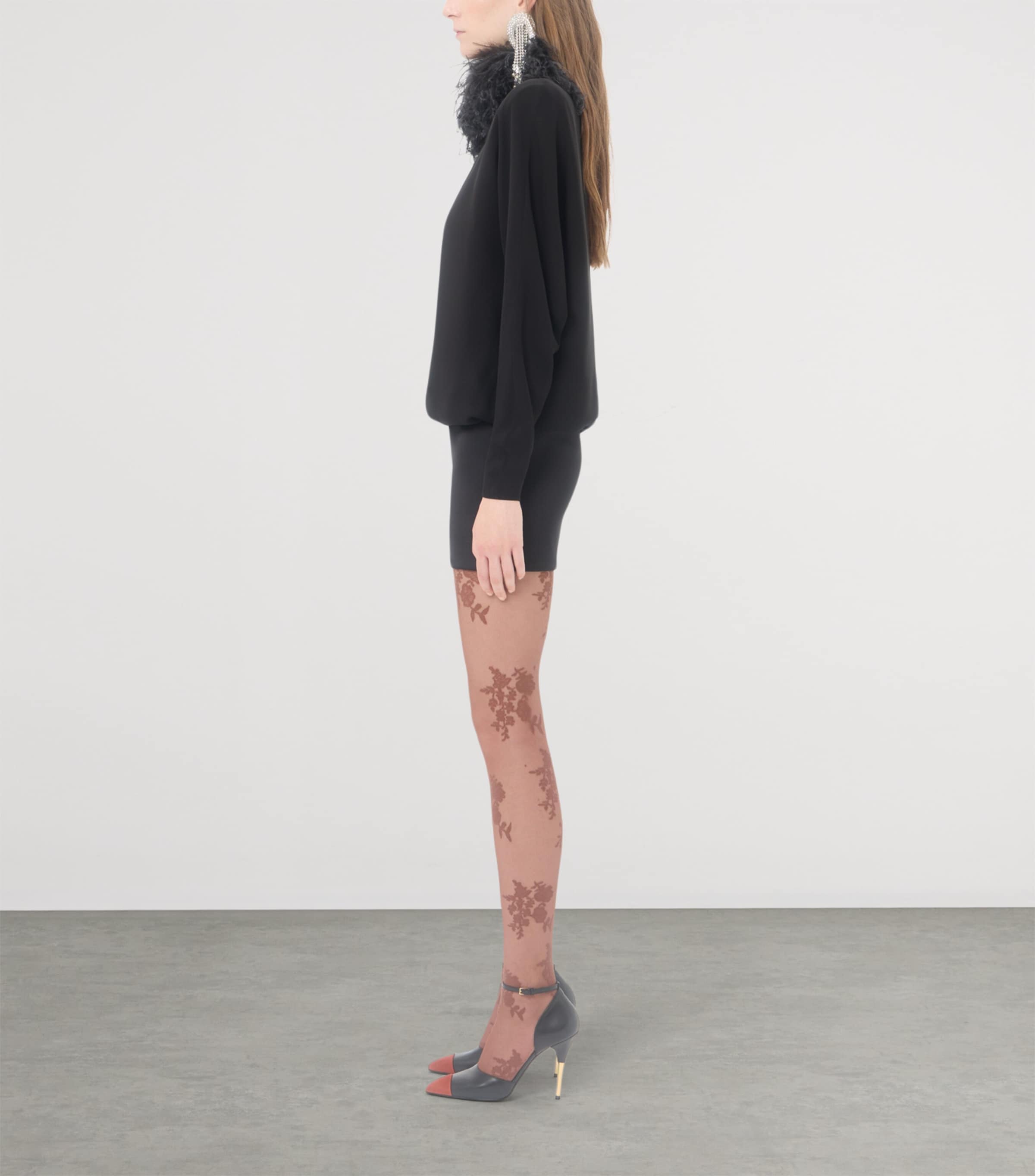 Valentino Womens Silk Feather-Trim Mini Dress Image 4