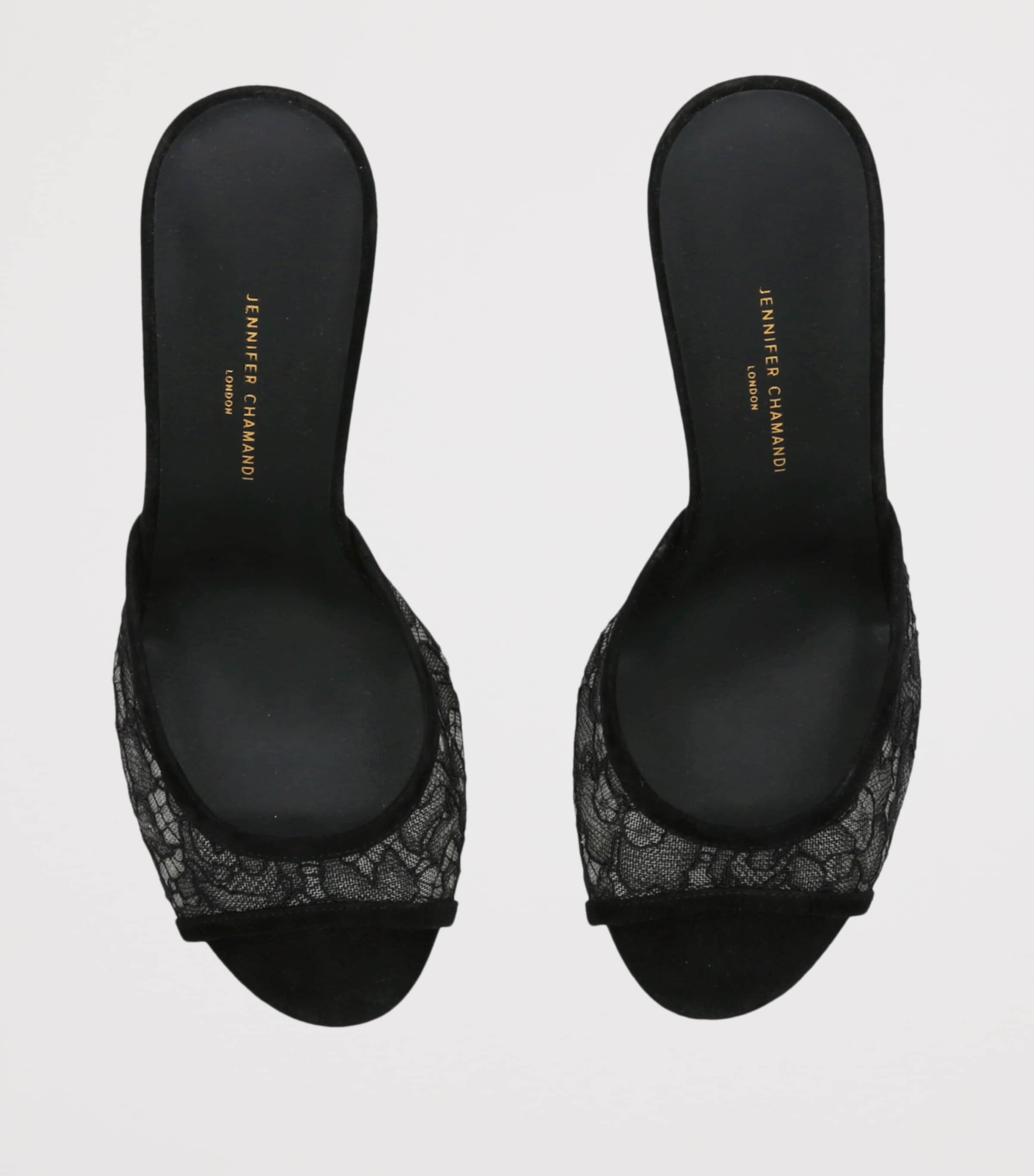 Jennifer Chamandi Lace Guido Mules 85 Black Image 4