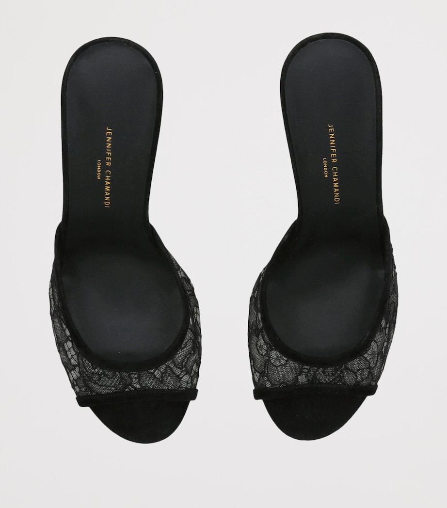 Jennifer Chamandi Lace Guido Mules 85 Black Image 4