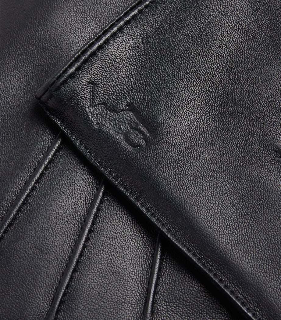 Leather Touch Screen Gloves BLACK Image 2