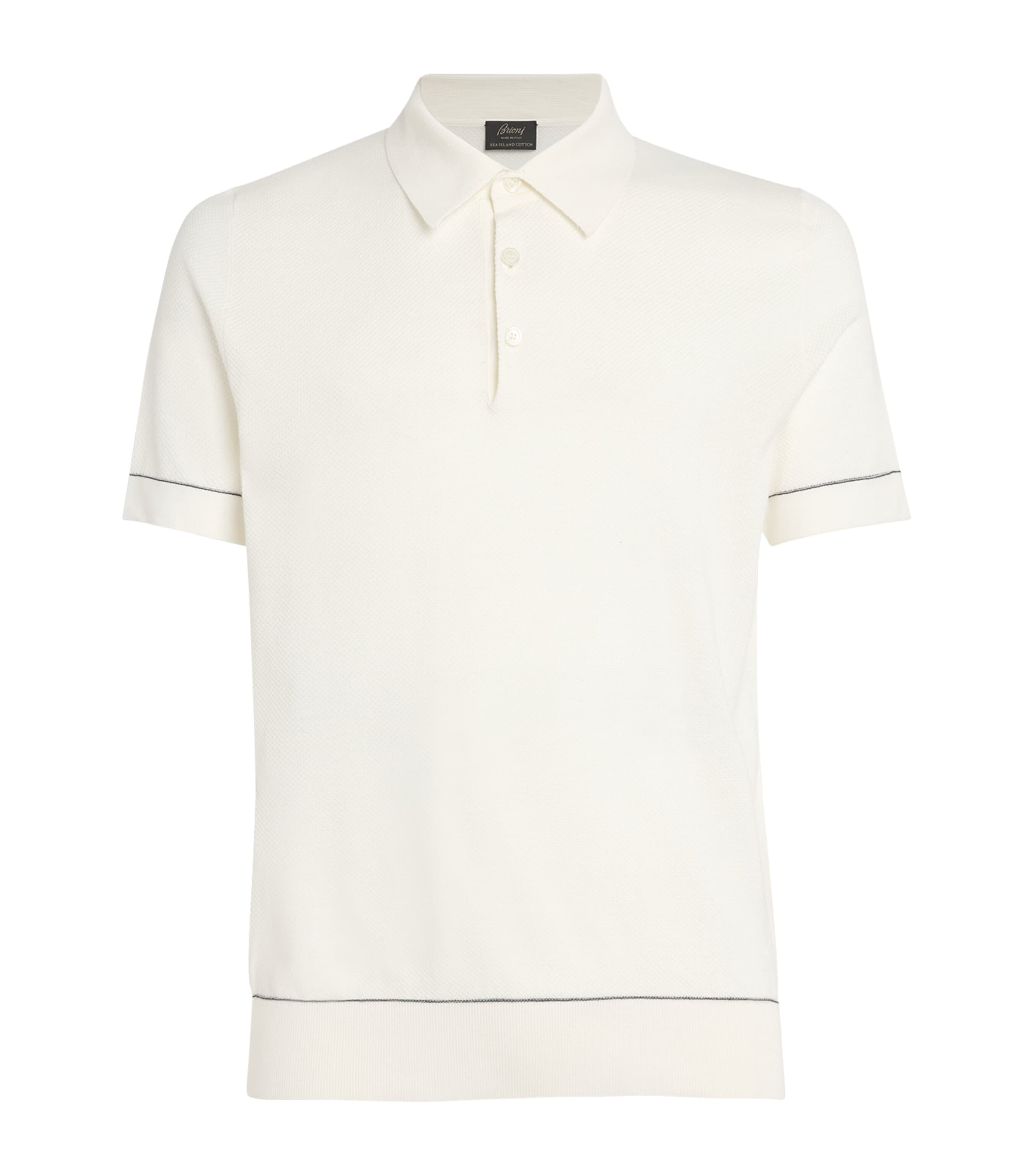 Brioni Polo Shirt Cotton Short Sleeves In White